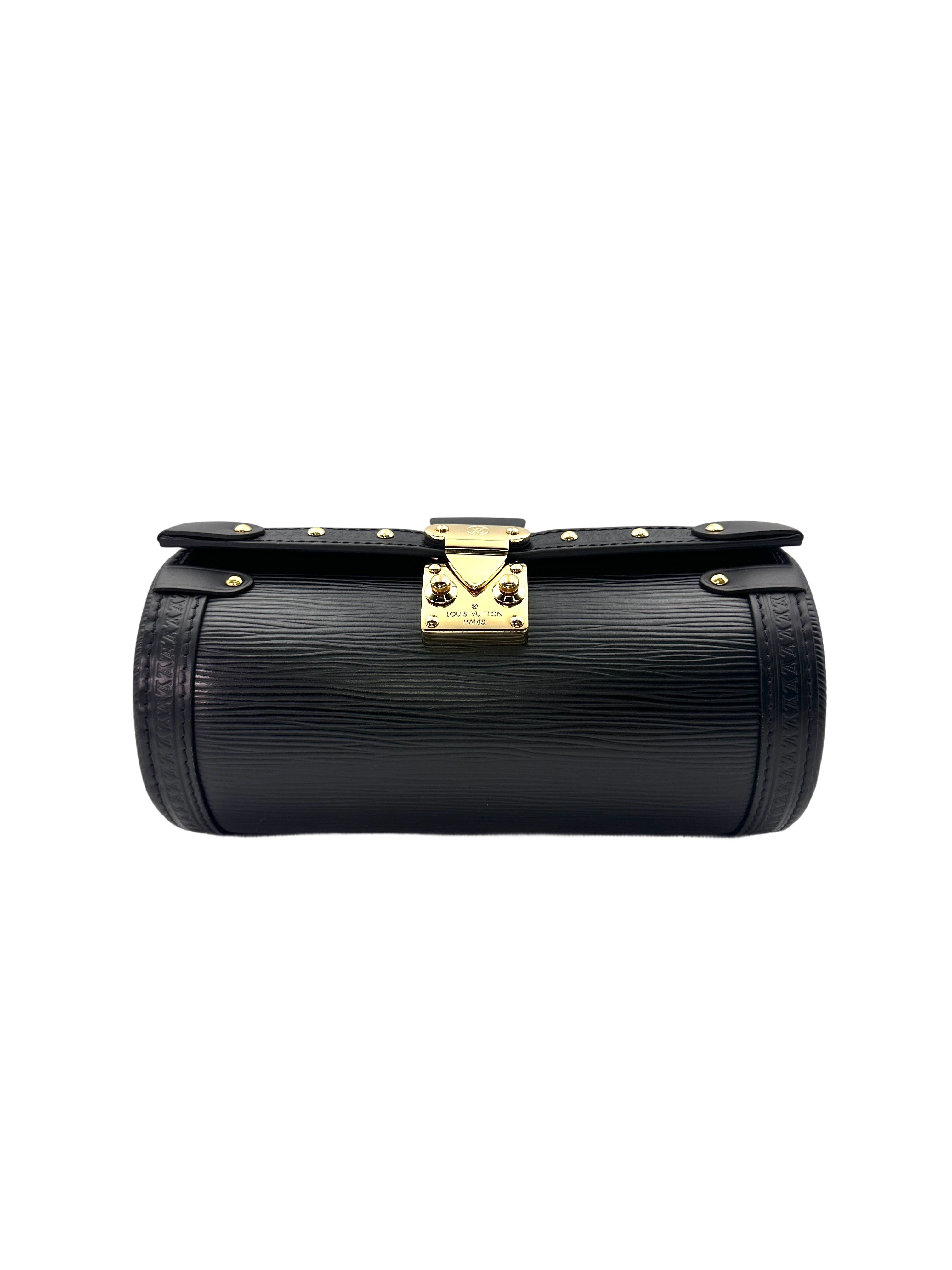 Louis Vuitton Papillon Black Epi Leather Trunk Bag With Gold Hardware LV2258