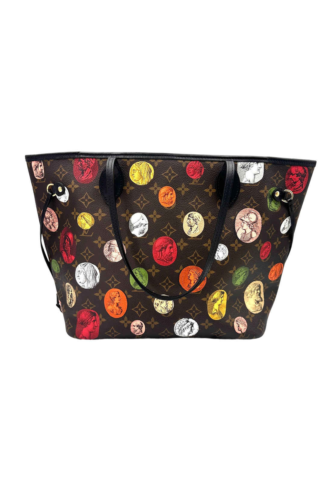 Louis Vuitton x Fornasetti Neverfull MM Monogram Cameo Handle Bag With Pouch LV2259