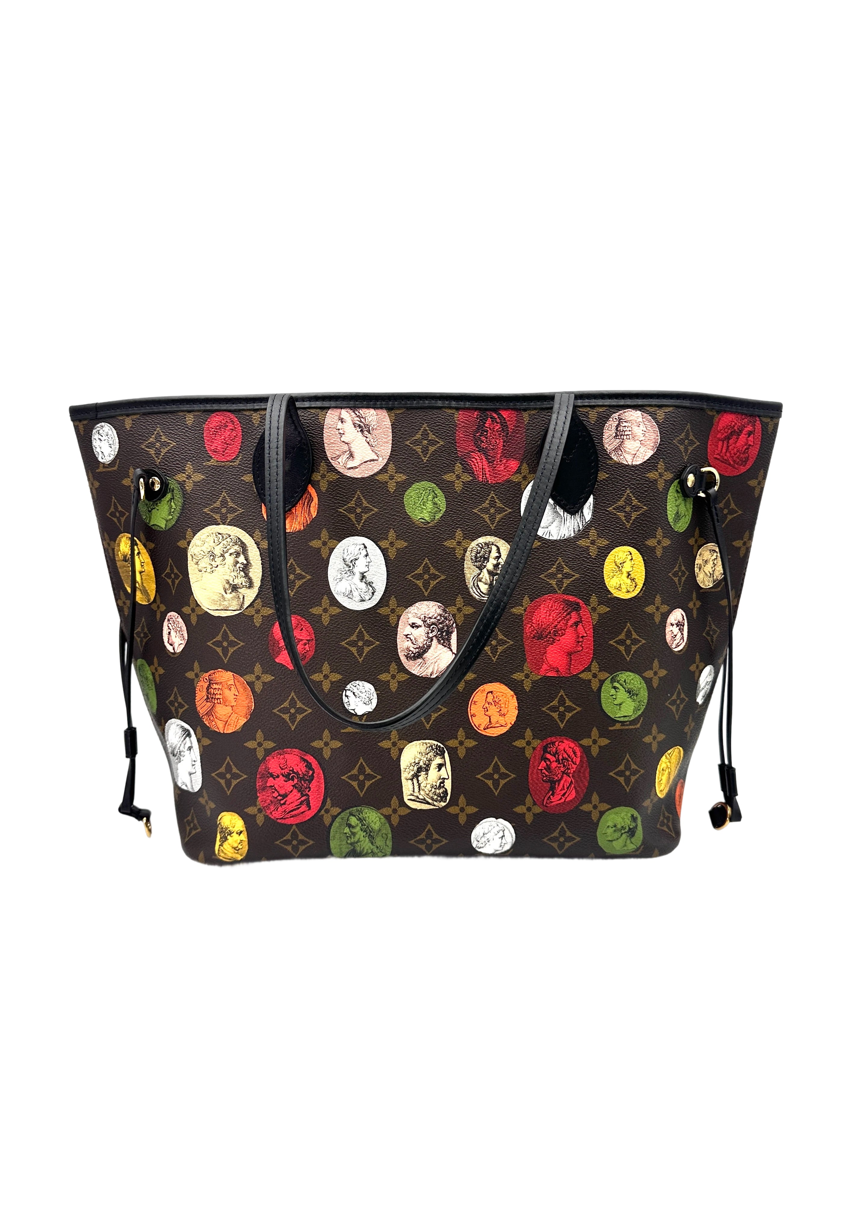 Louis Vuitton x Fornasetti Neverfull MM Monogram Cameo Handle Bag With Pouch LV2259