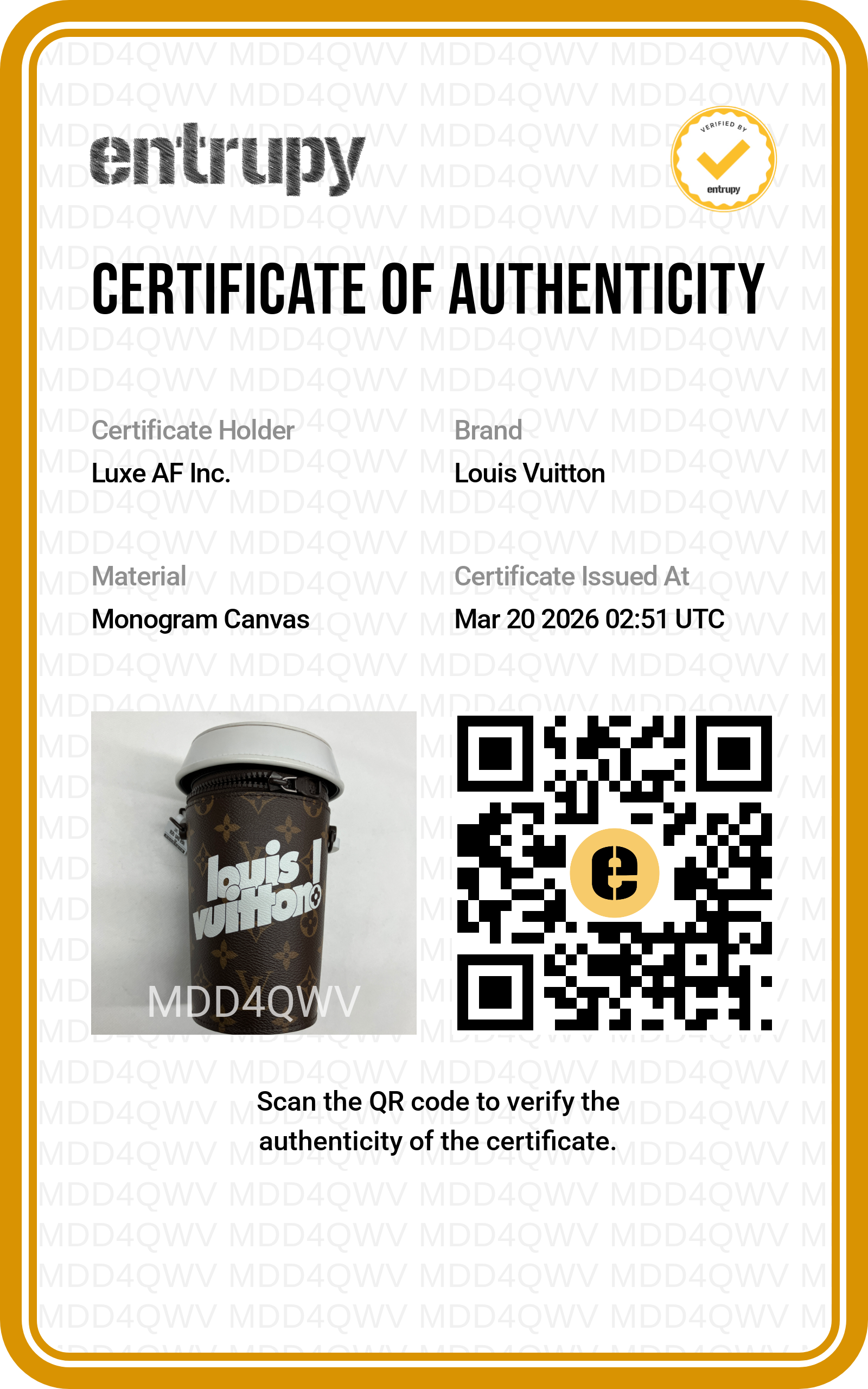 Louis Vuitton Everyday LV Monogram Coffee Cup Pouch Bag LV2255