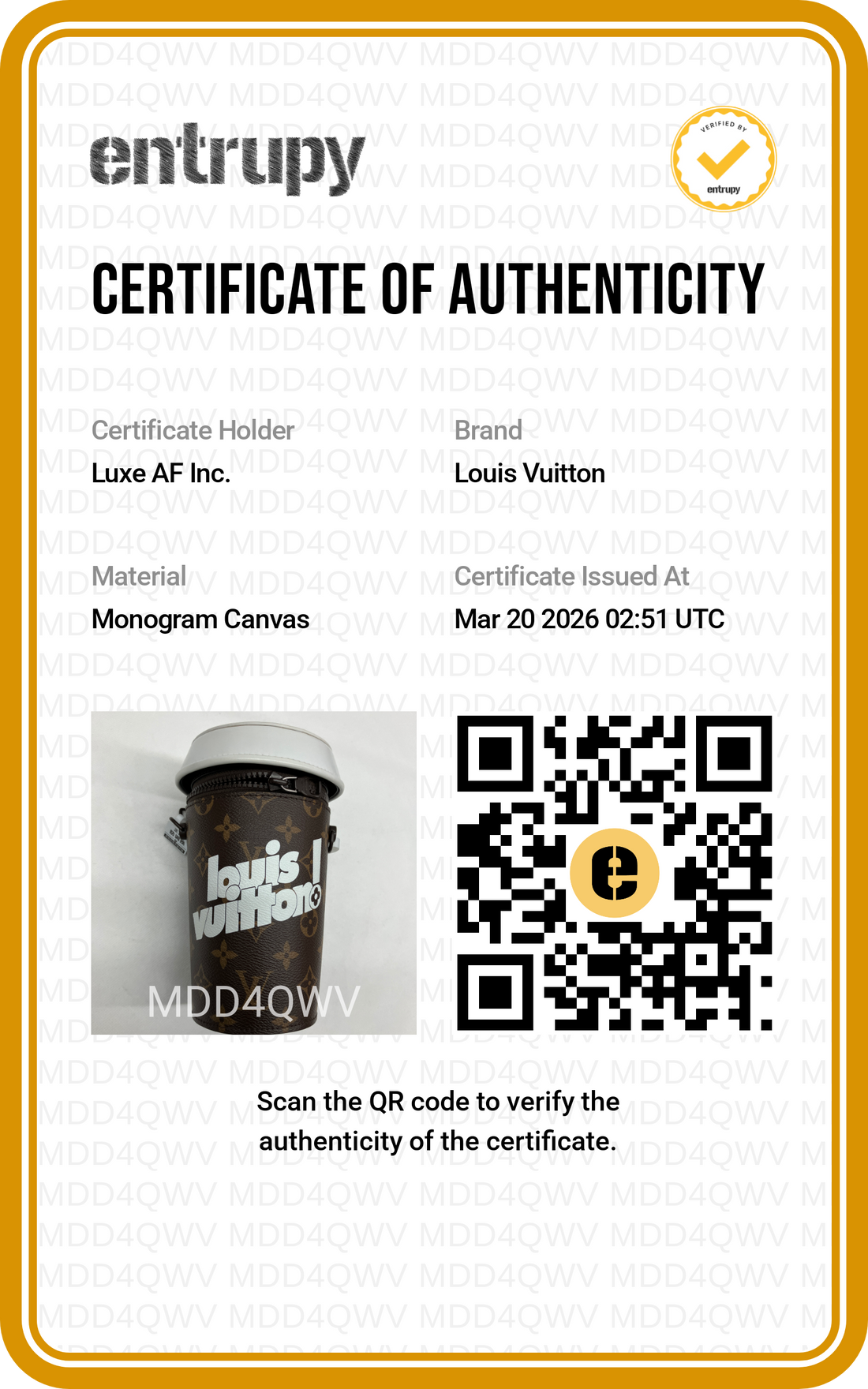 Louis Vuitton Everyday LV Monogram Coffee Cup Pouch Bag LV2255