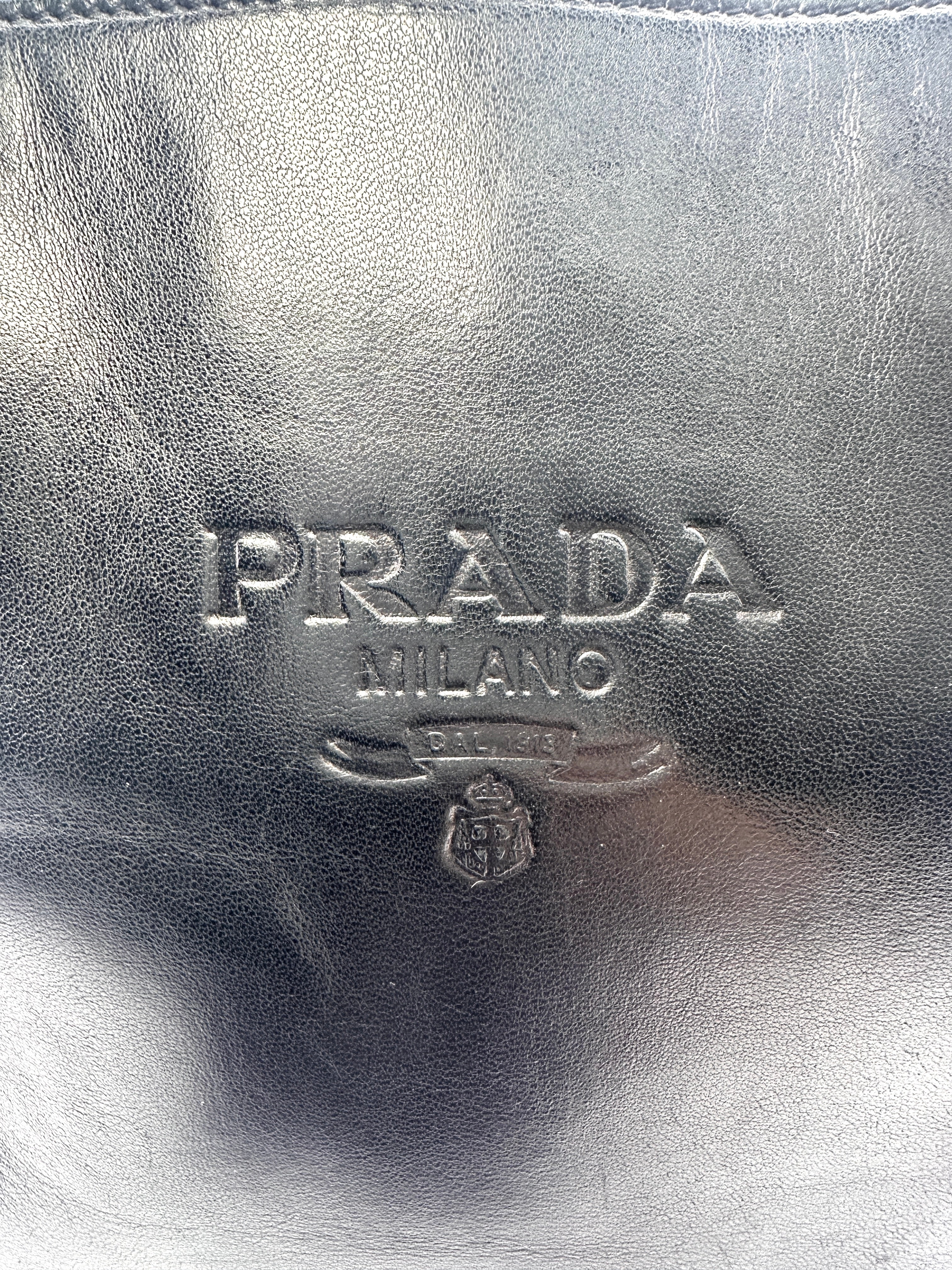 Prada Black Nappa Leather & Tessuto Nylon Catena Chain Bag PR212