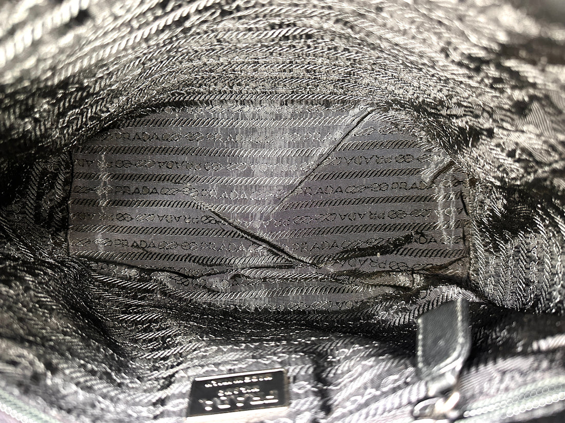 Prada Black Nappa Leather & Tessuto Nylon Catena Chain Bag PR212