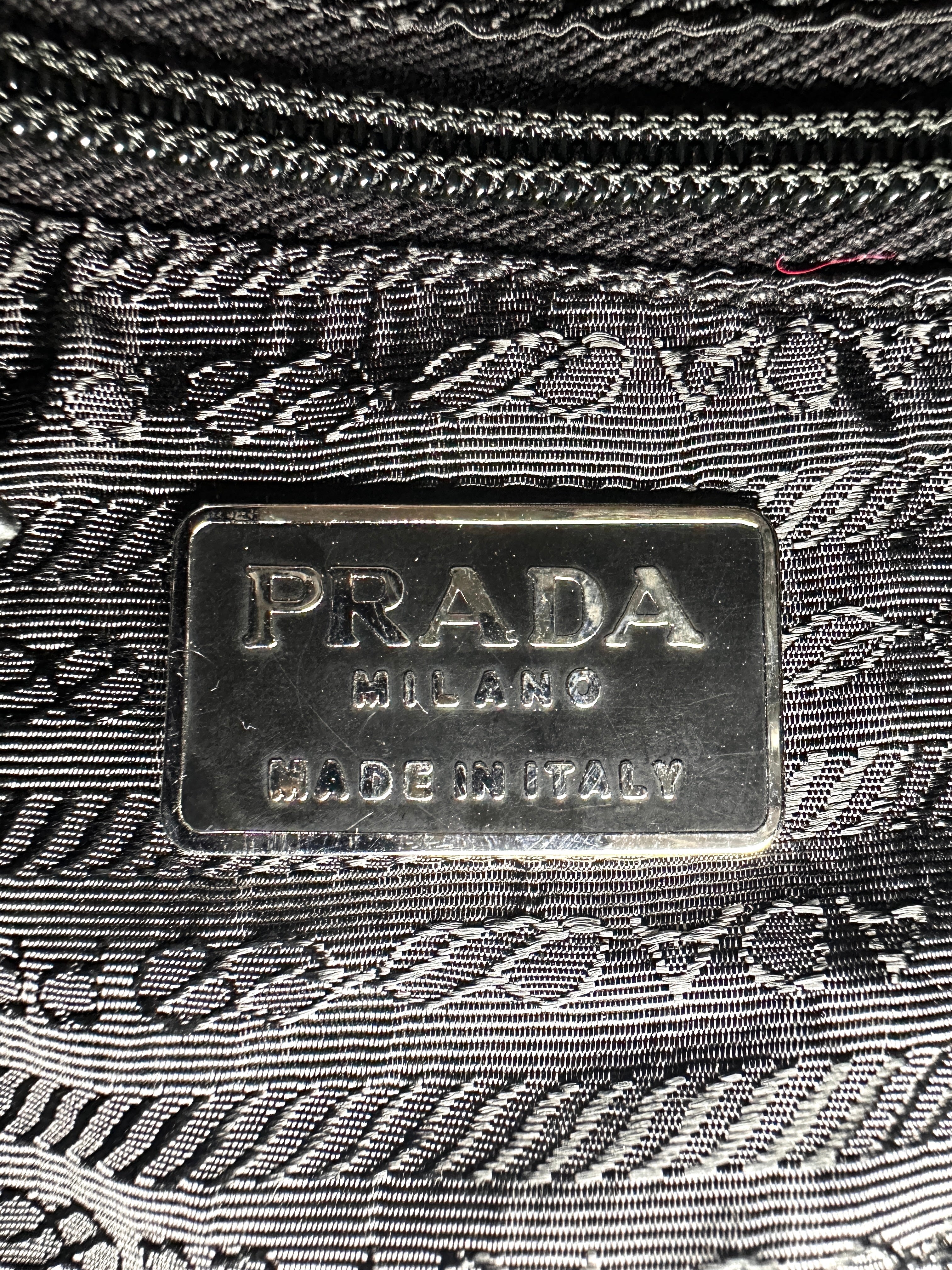 Prada Black Nappa Leather & Tessuto Nylon Catena Chain Bag PR212
