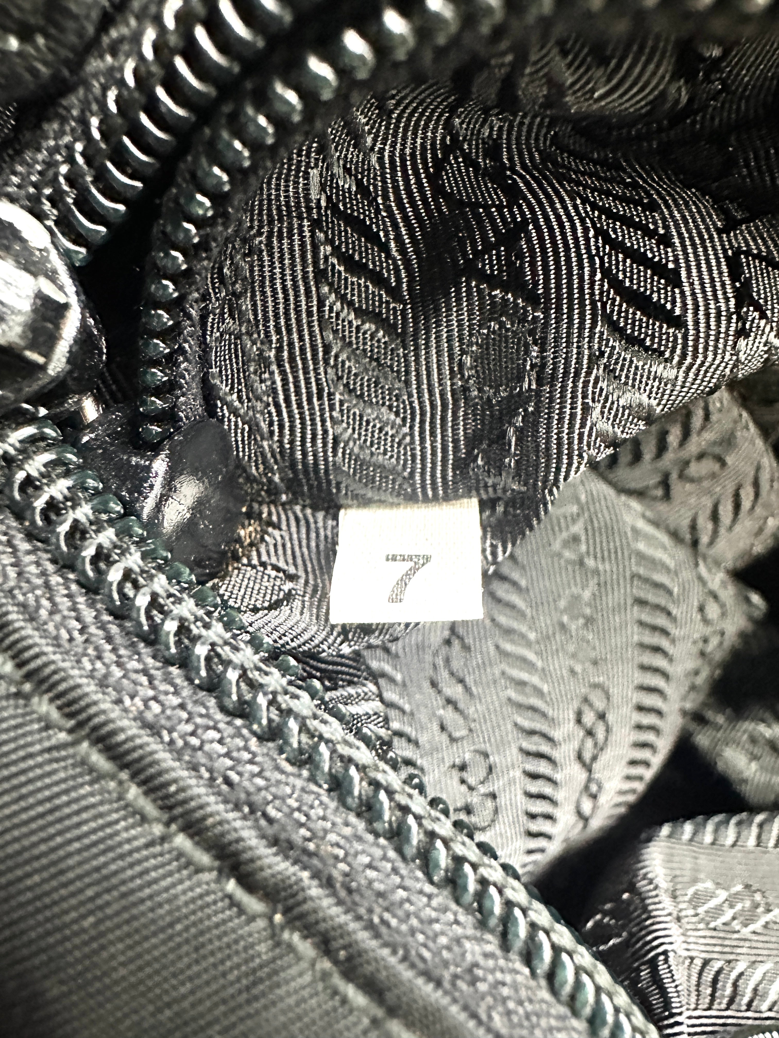 Prada Black Nappa Leather & Tessuto Nylon Catena Chain Bag PR212