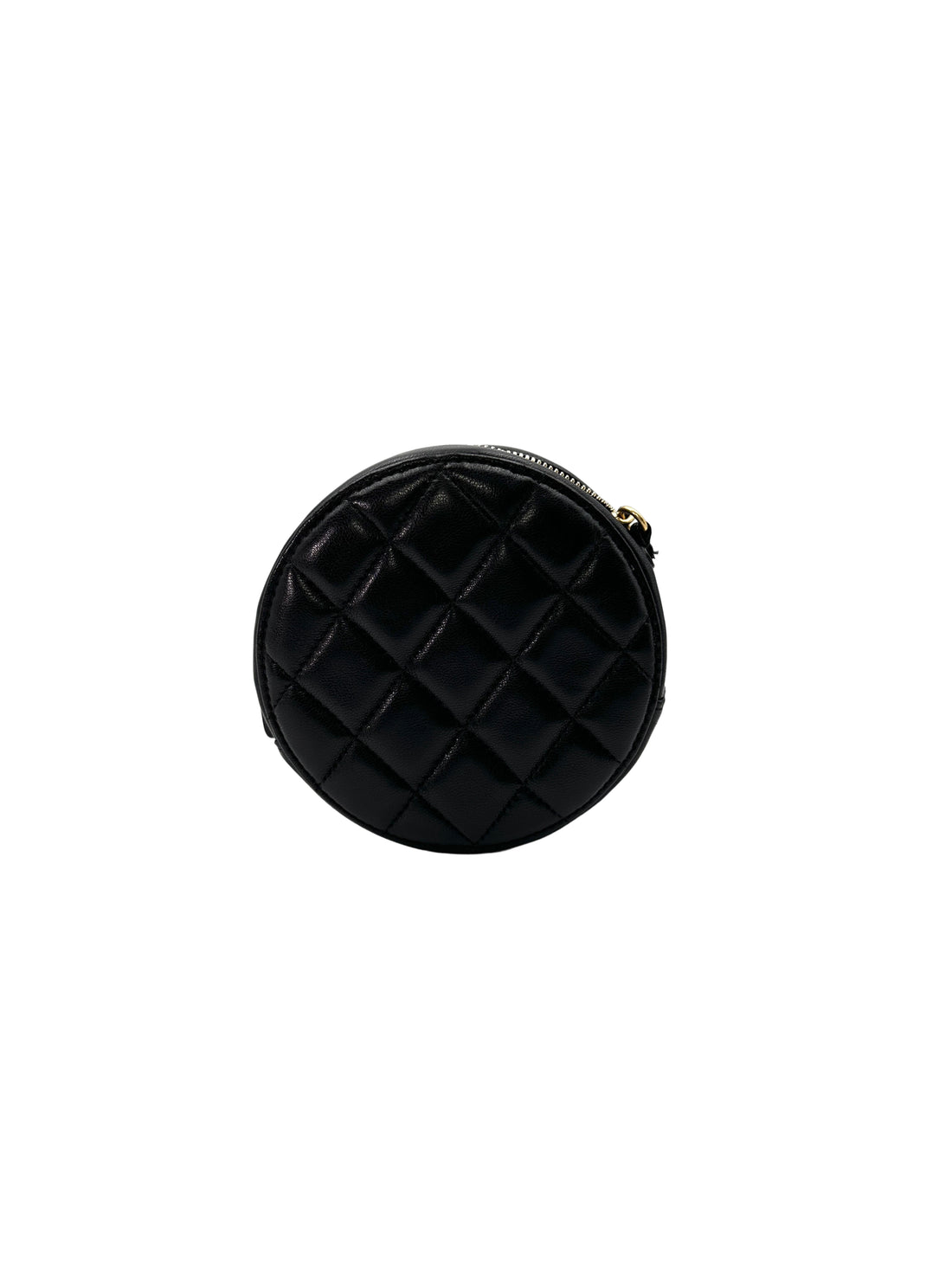 Chanel Black Quilted Lambskin Round Clutch With Gold Hardware(30***86) CC1608