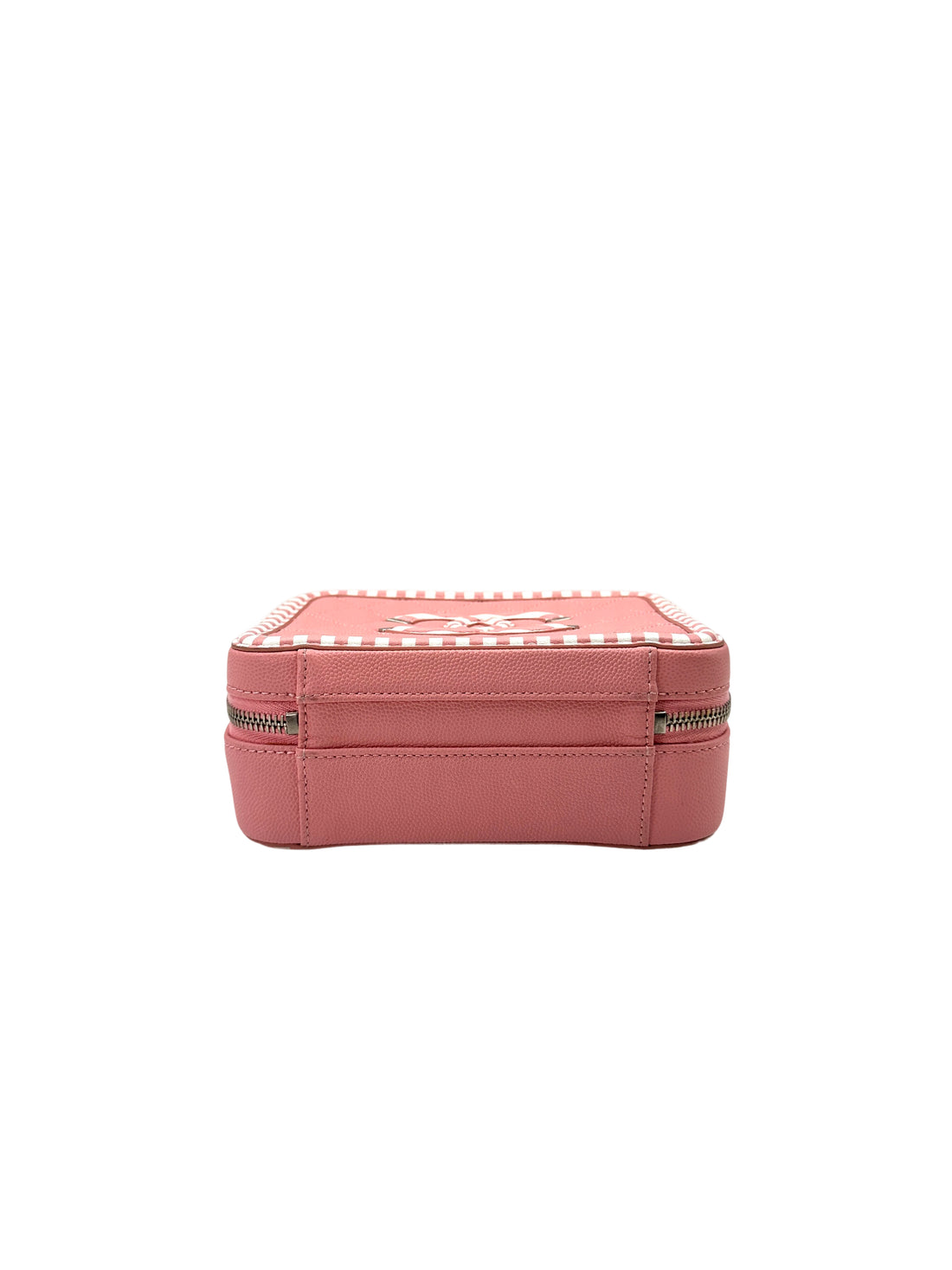 Chanel CC Filigree Pink/White Quilted Leather Top Handle Vanity Case(27***57) CC1609