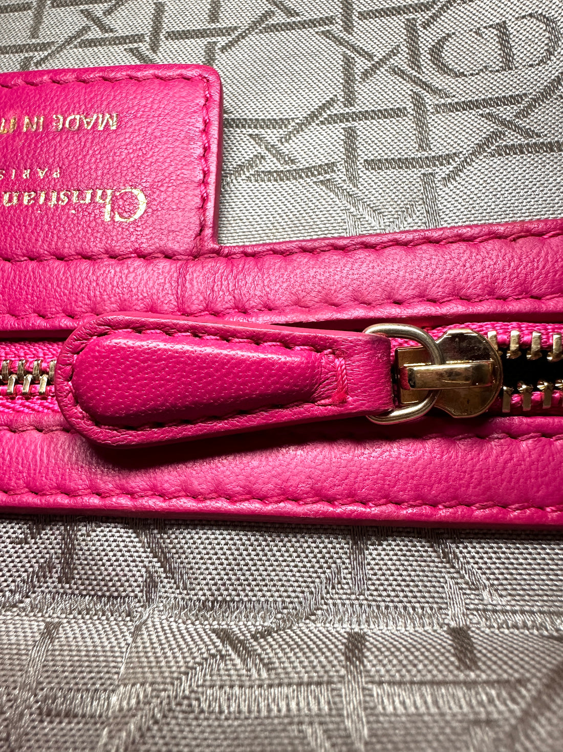 Christian Dior Lady Dior Red Cannage Leather Handle Bag With Gold Charms DR593