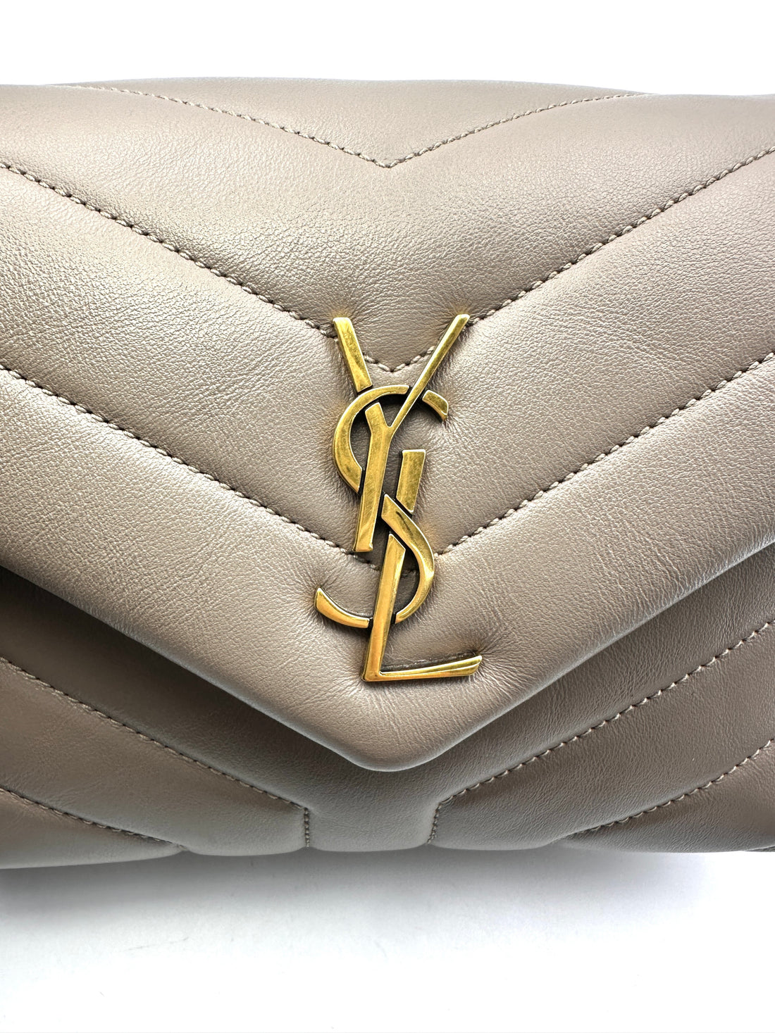 Saint Laurent Toy Loulou Grey Quilted Leather Shoulder Bag SL178
