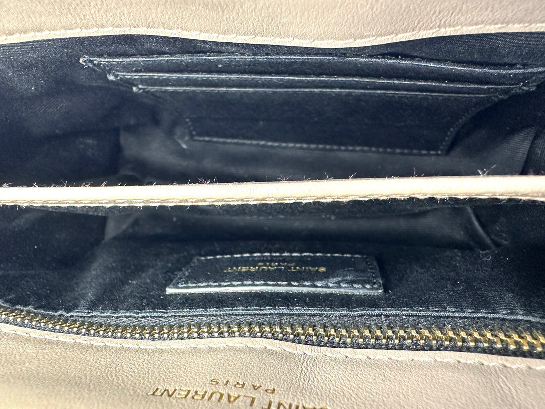 Saint Laurent Toy Loulou Grey Quilted Leather Shoulder Bag SL178