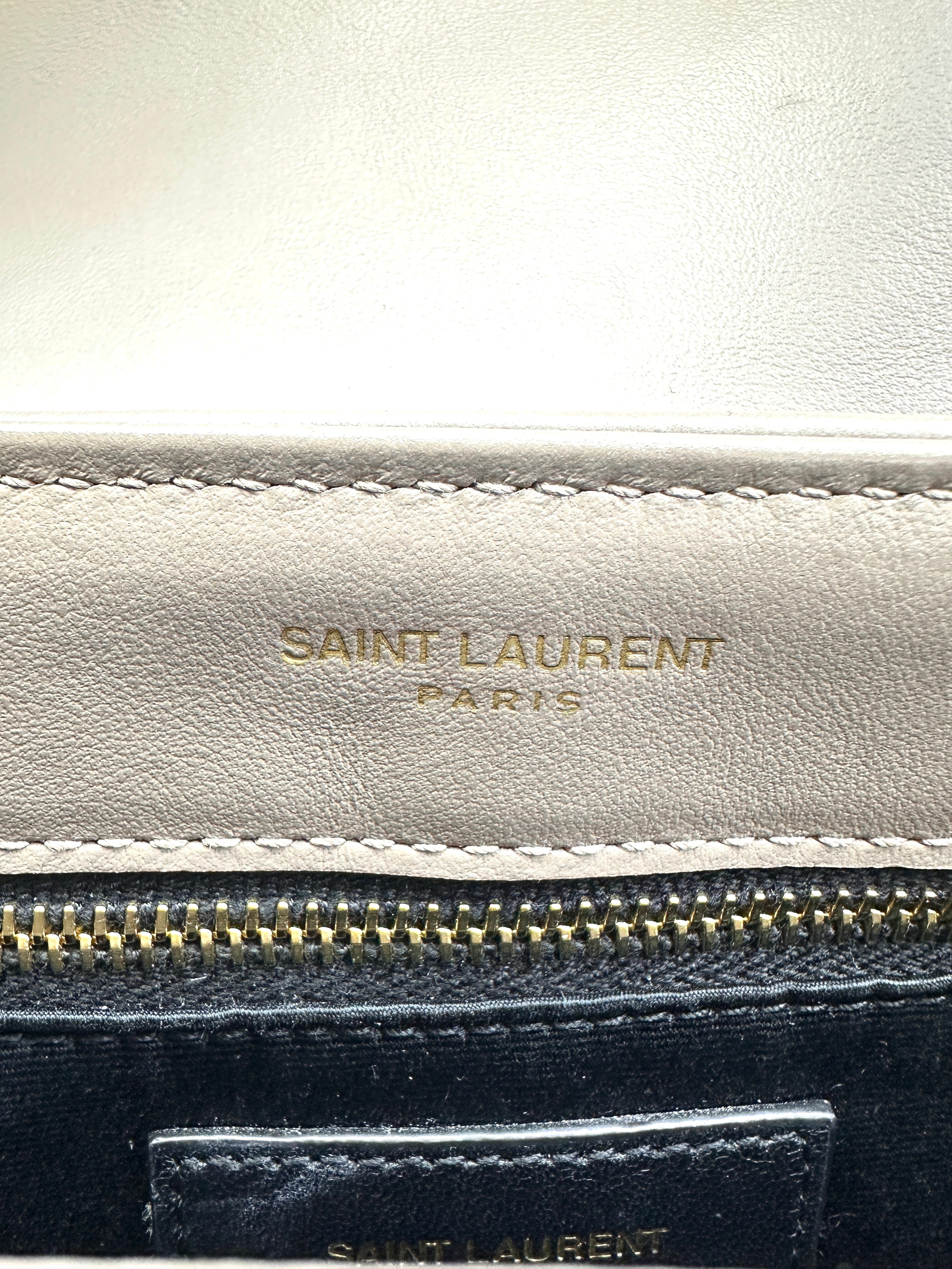 Saint Laurent Toy Loulou Grey Quilted Leather Shoulder Bag SL178