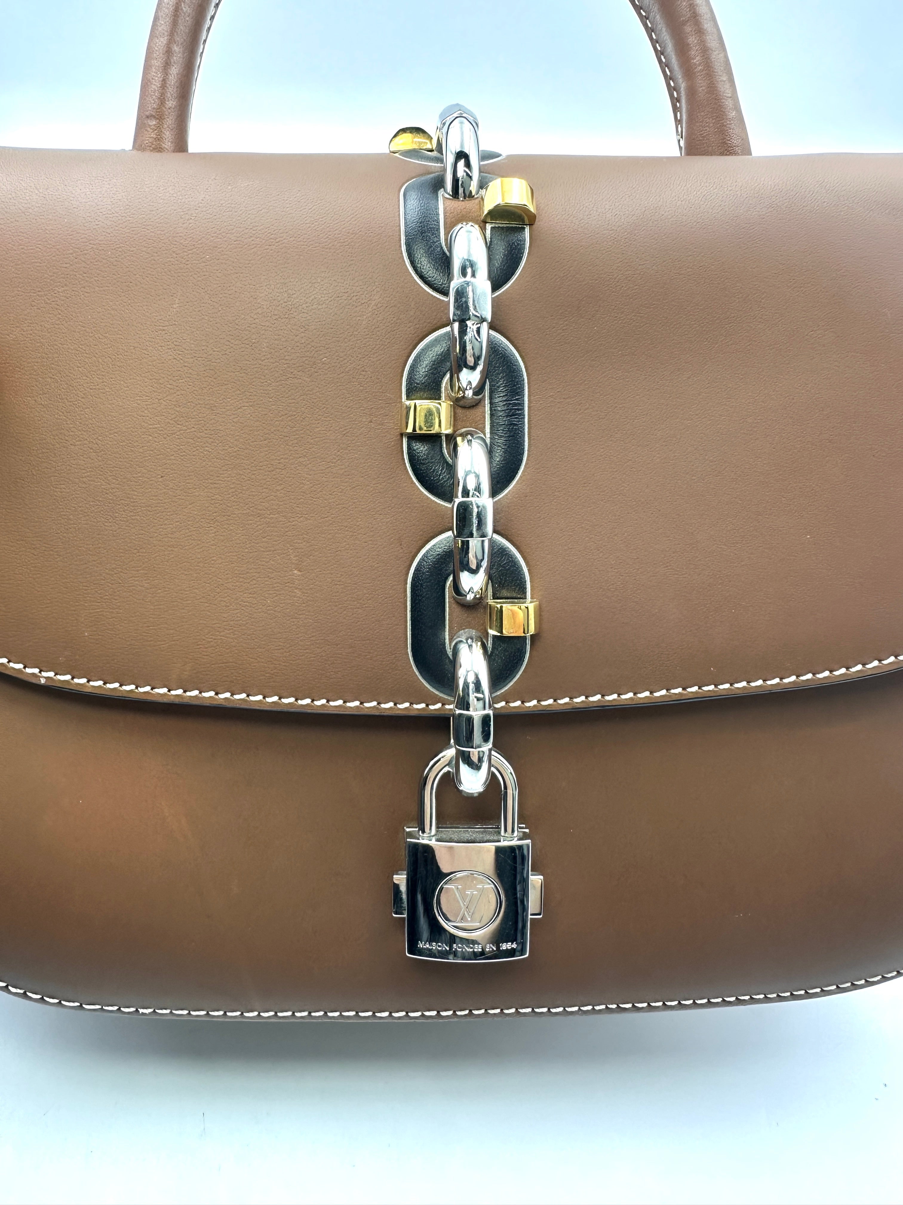 Louis Vuitton Chain It Brown Leather Handle Bag With Silver Hardware LV2269