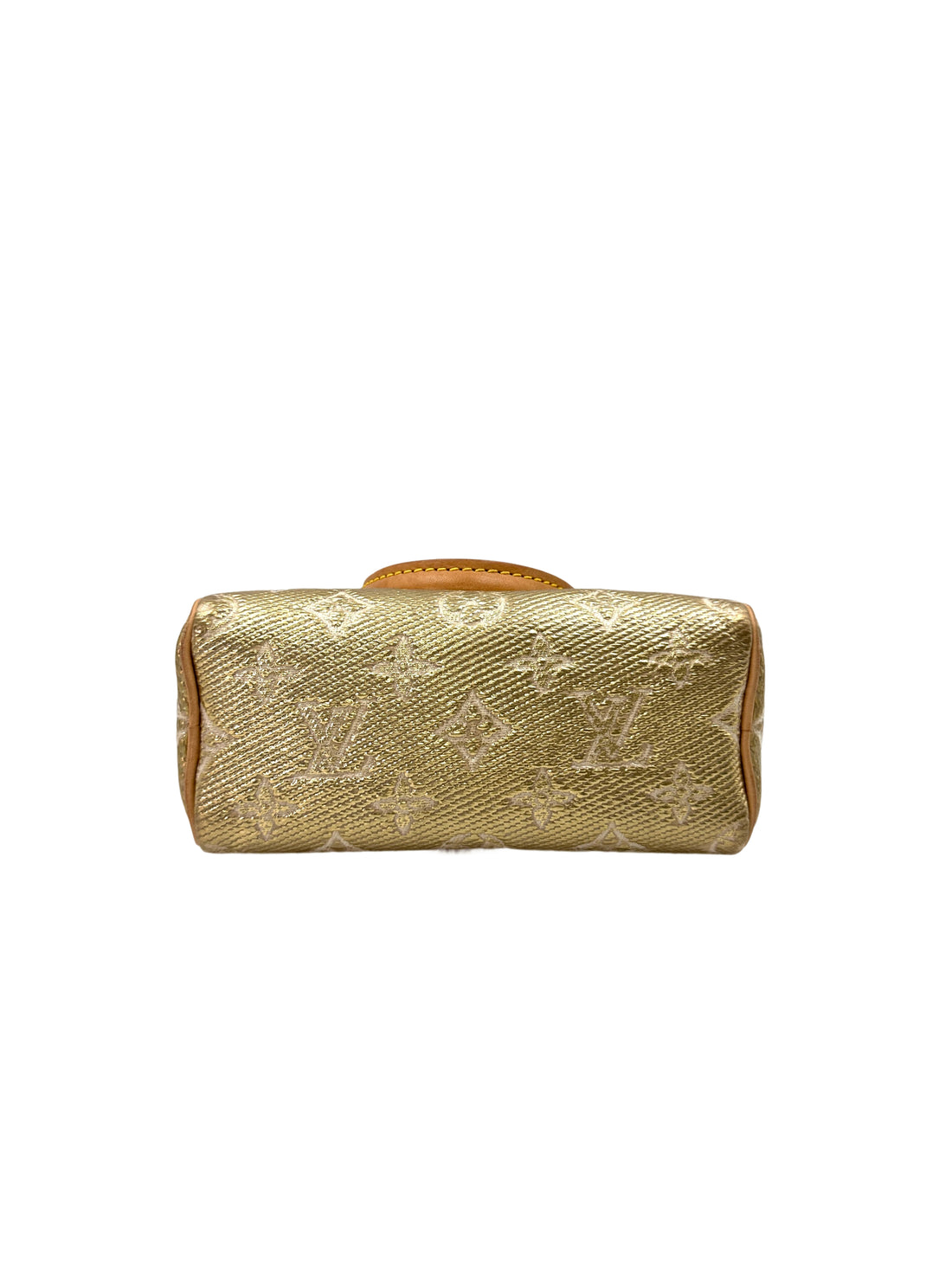Louis Vuitton Nano Speedy MonoGlam Gold Metallic Monogram Jacquard Canvas Handle Bag LV2267