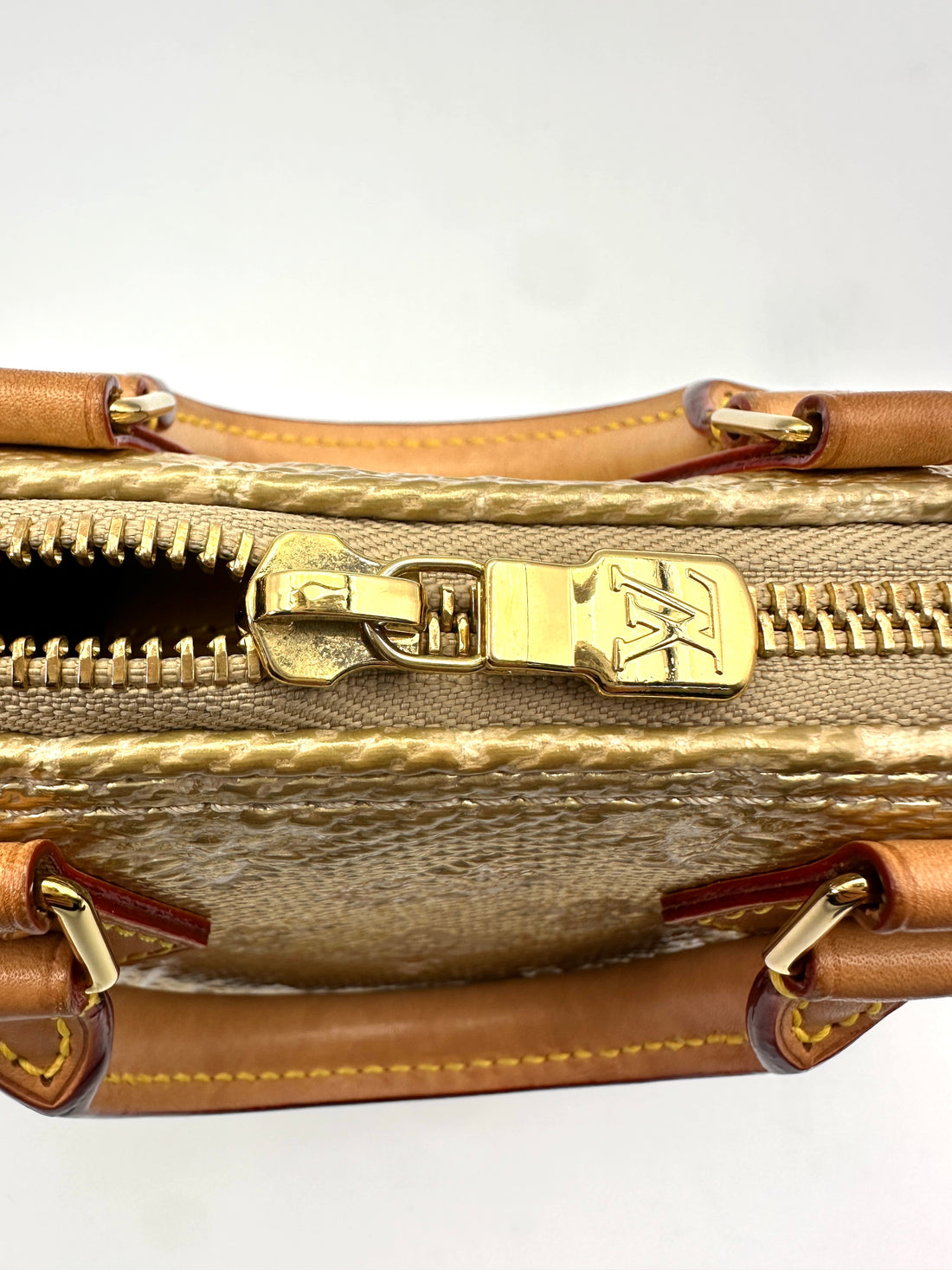 Louis Vuitton Nano Speedy MonoGlam Gold Metallic Monogram Jacquard Canvas Handle Bag LV2267