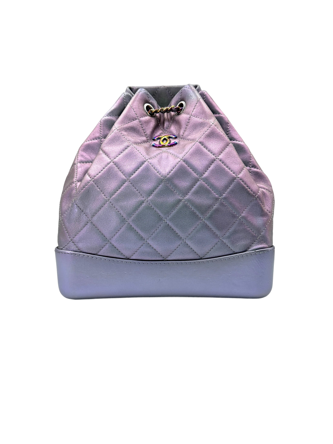 Chanel Gabrielle Iridescent Blue Quilted Leather Backpack(24***62) CC1610