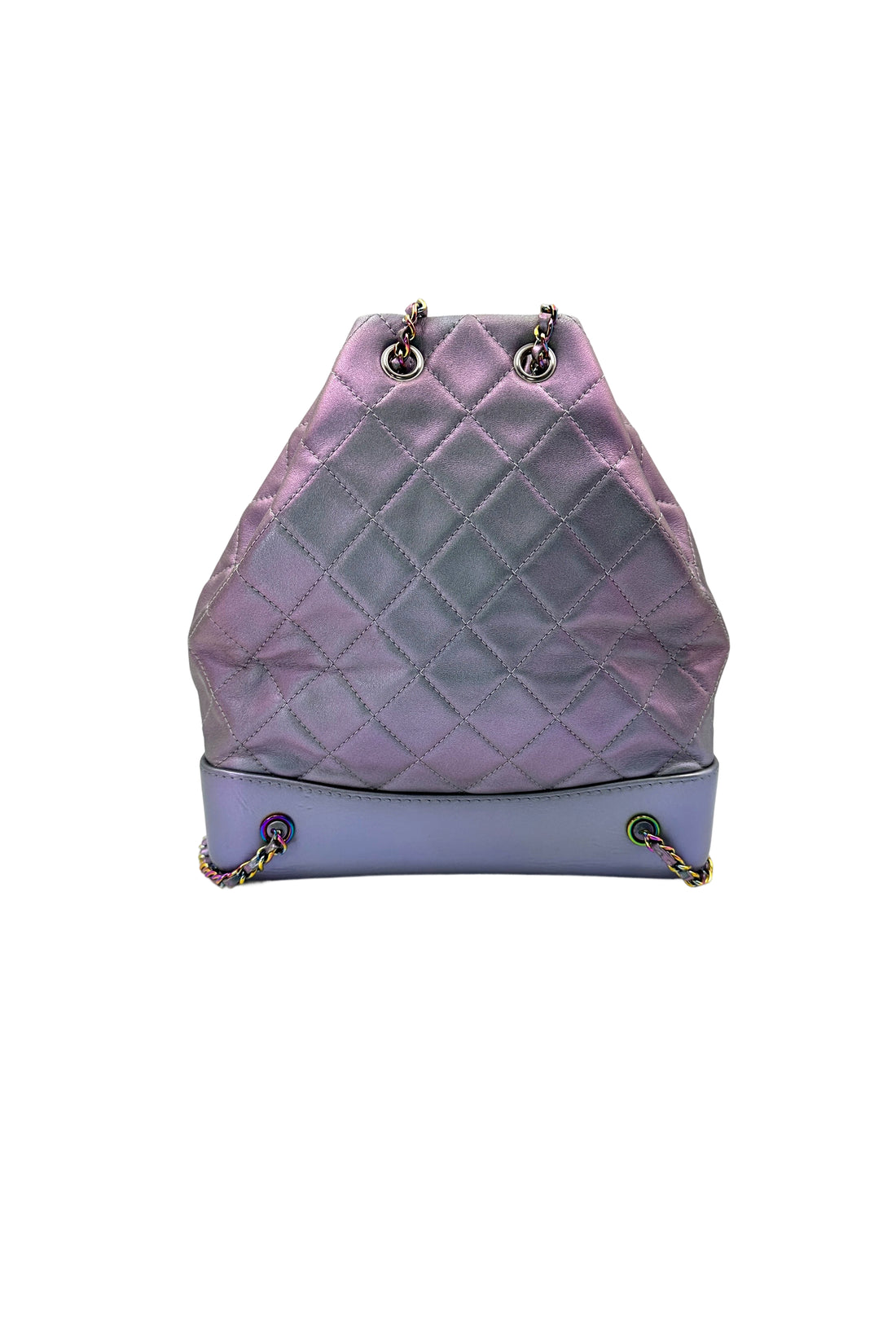 Chanel Gabrielle Iridescent Blue Quilted Leather Backpack(24***62) CC1610