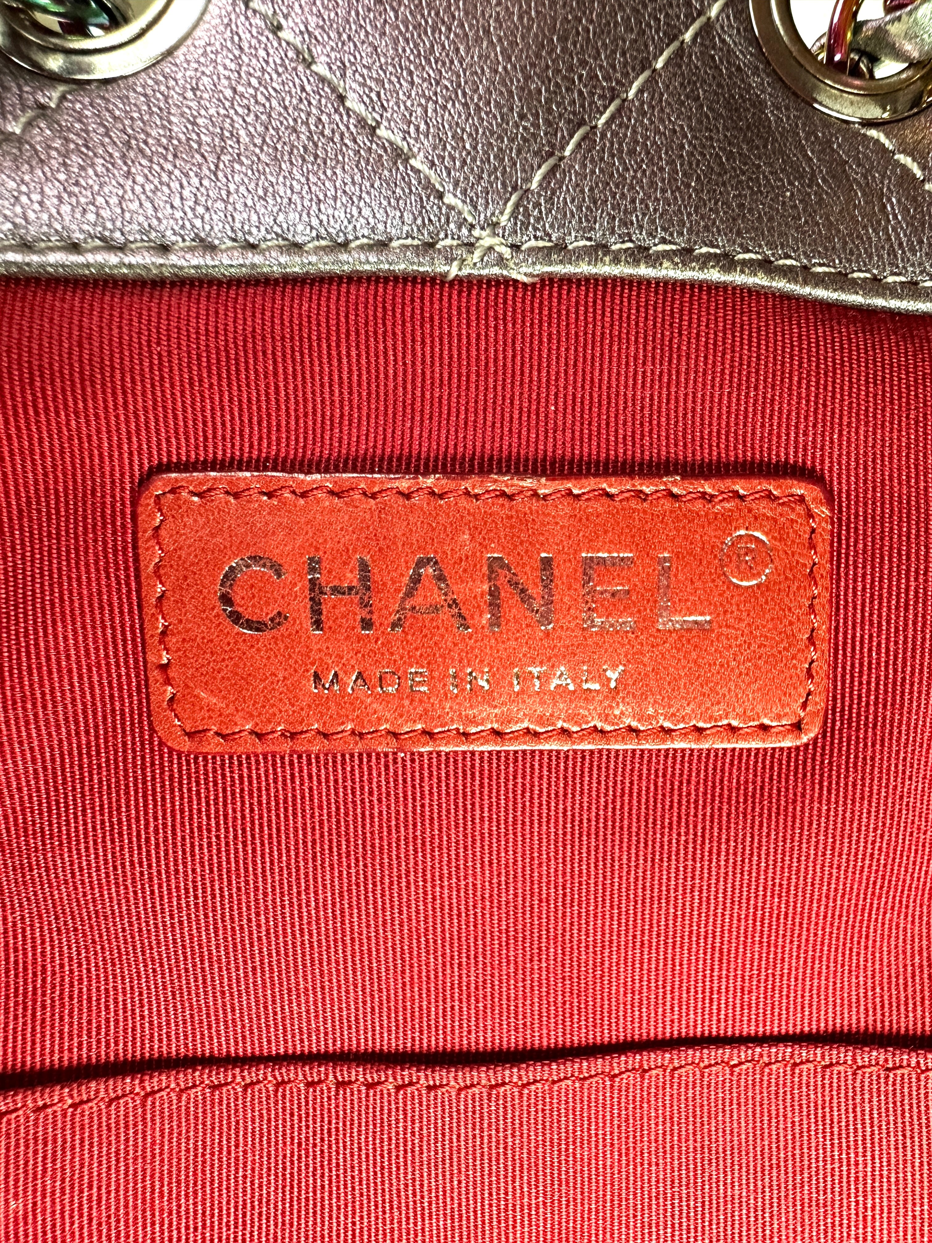 Chanel Gabrielle Iridescent Blue Quilted Leather Backpack(24***62) CC1610