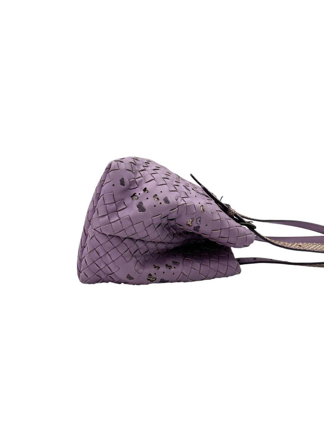 Bottega Veneta Purple Intrecciato Microbutterfly Tote Handle Bag BV114