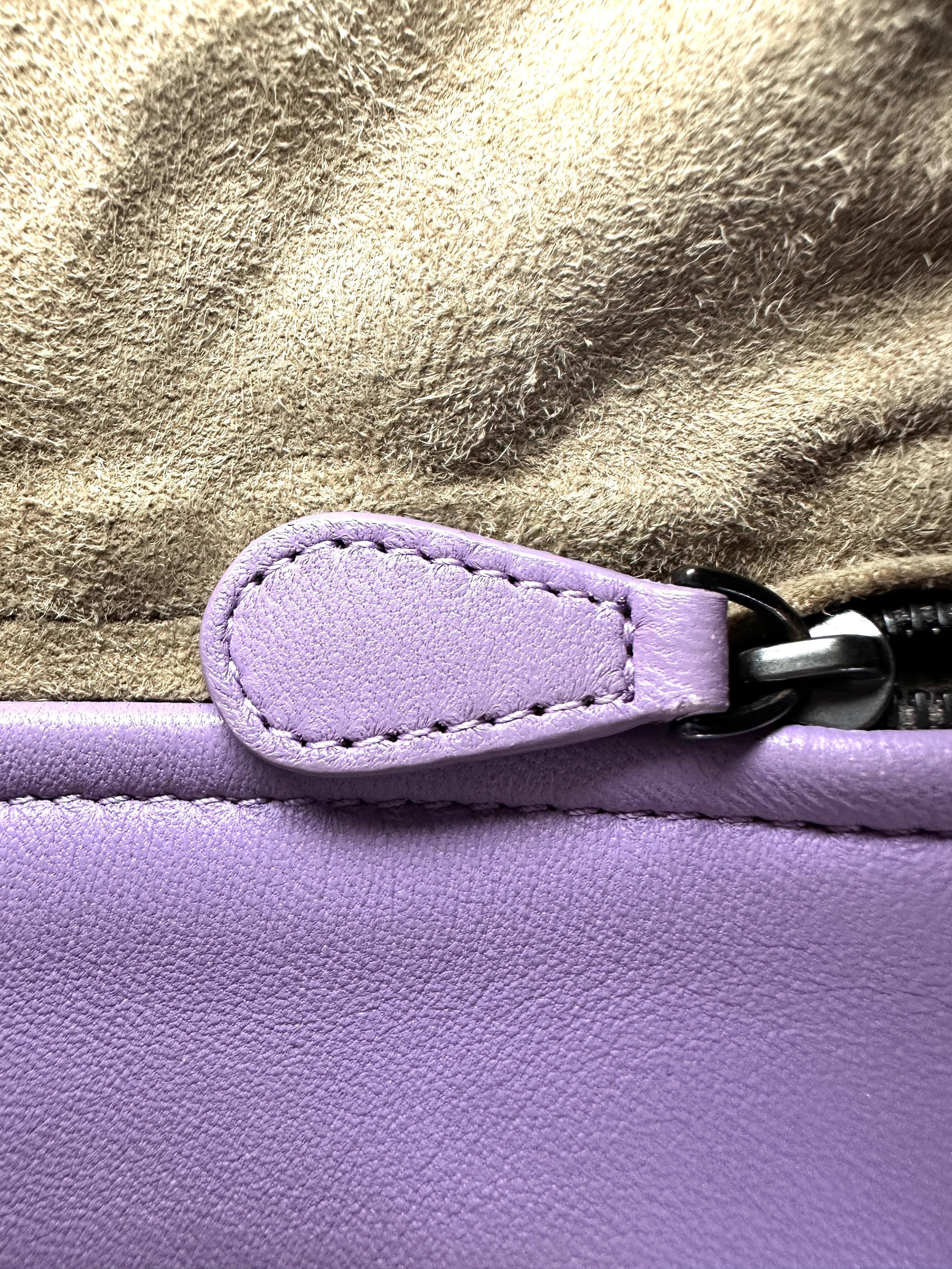 Bottega Veneta Purple Intrecciato Microbutterfly Tote Handle Bag BV114