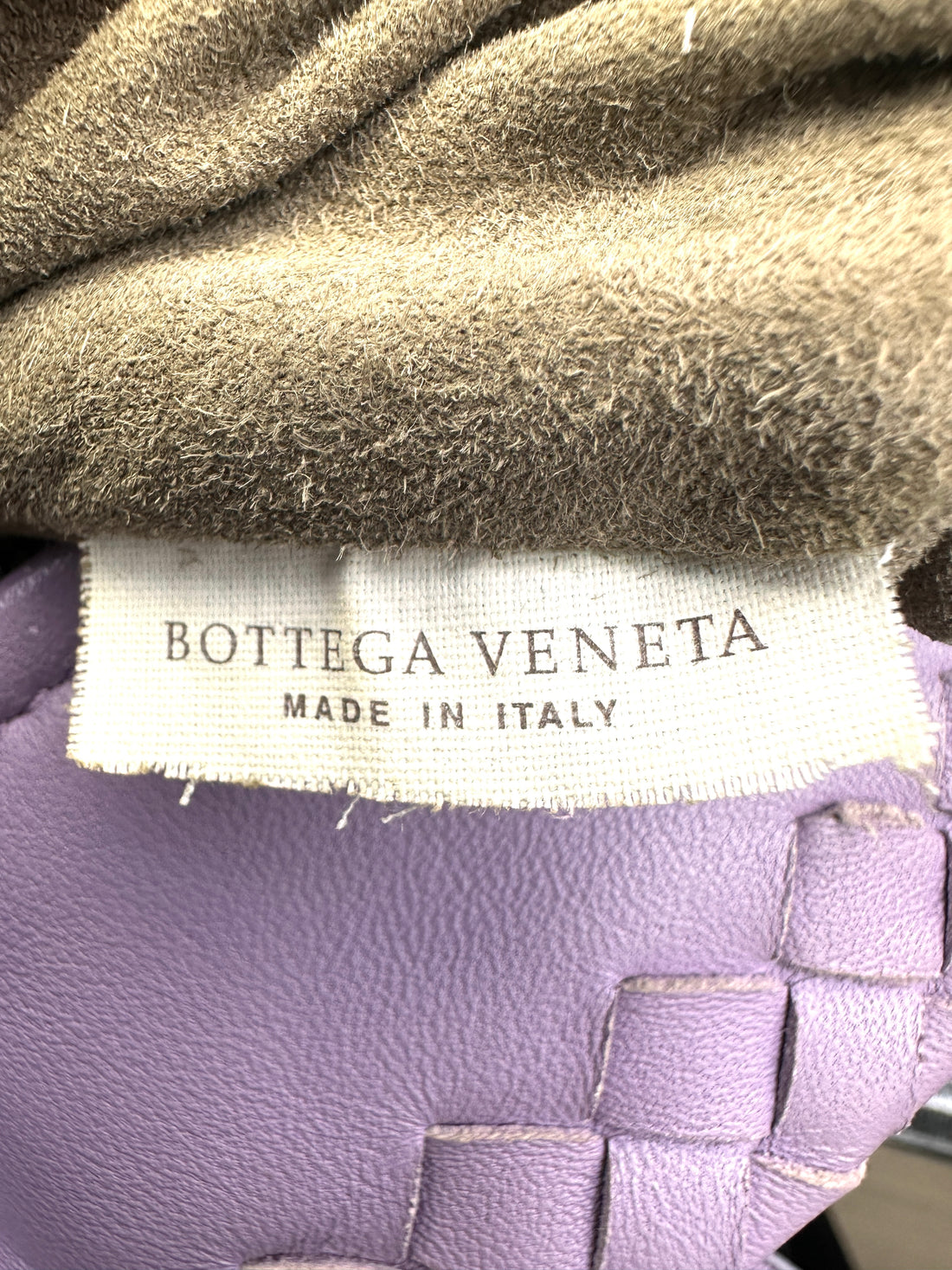 Bottega Veneta Purple Intrecciato Microbutterfly Tote Handle Bag BV114