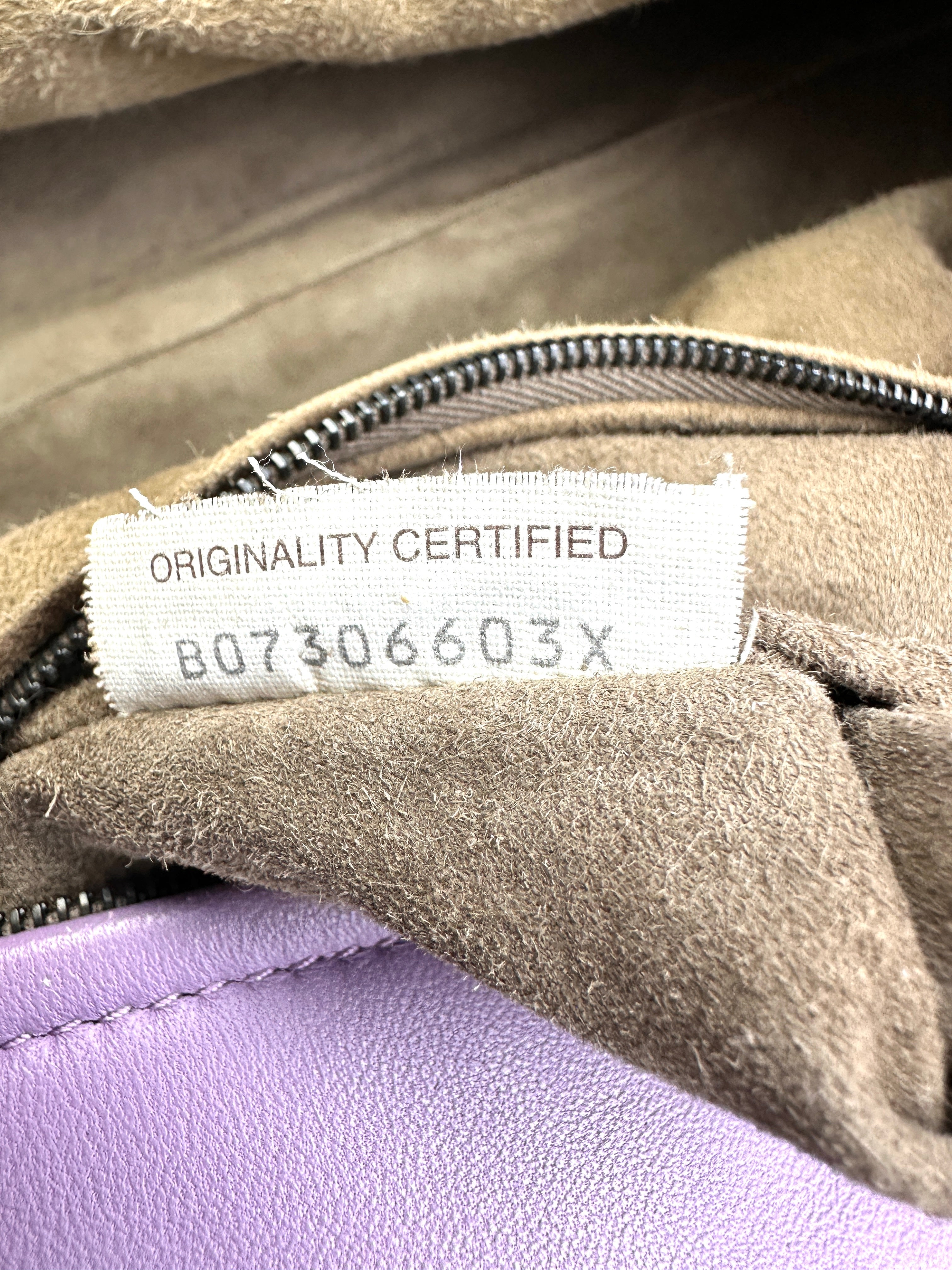 Bottega Veneta Purple Intrecciato Microbutterfly Tote Handle Bag BV114