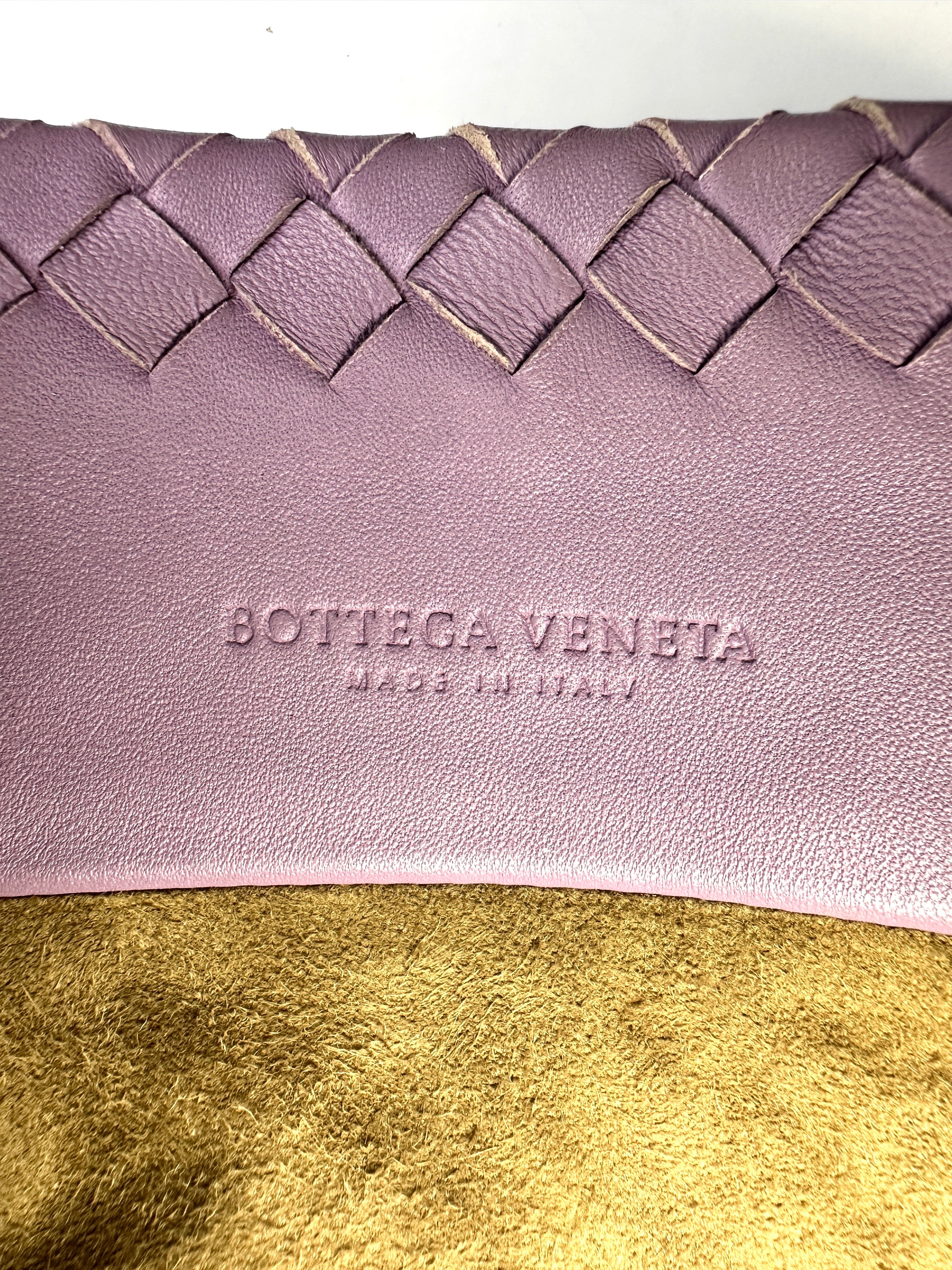 Bottega Veneta Purple Intrecciato Microbutterfly Tote Handle Bag BV114