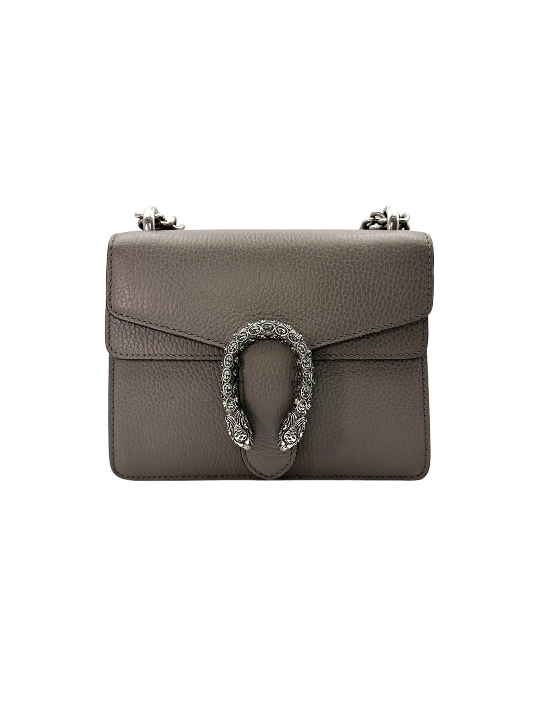 Gucci Dionysus Grey Textured Leather Small Size Shoulder Bag GG789