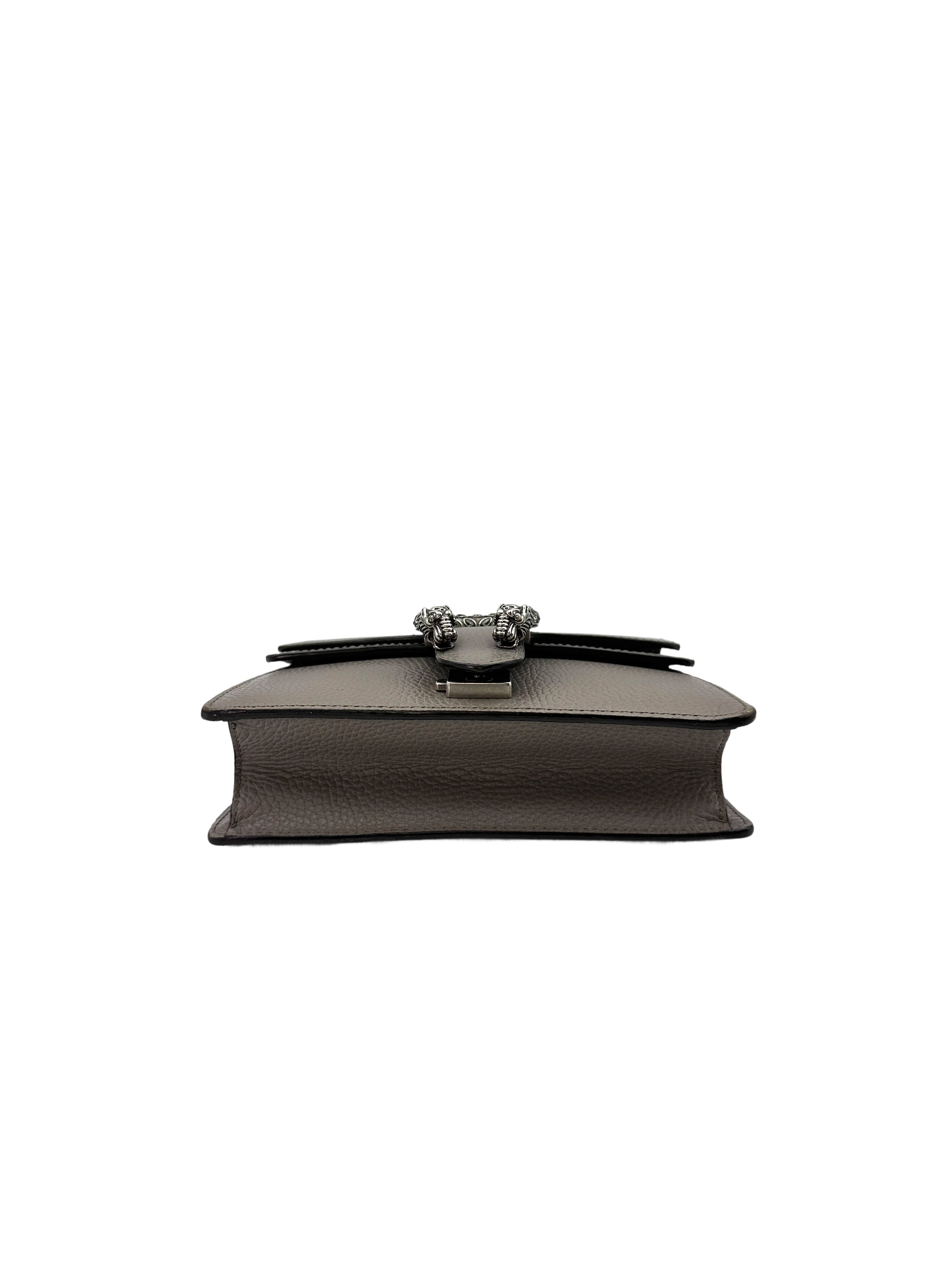 Gucci Dionysus Grey Textured Leather Small Size Shoulder Bag GG789