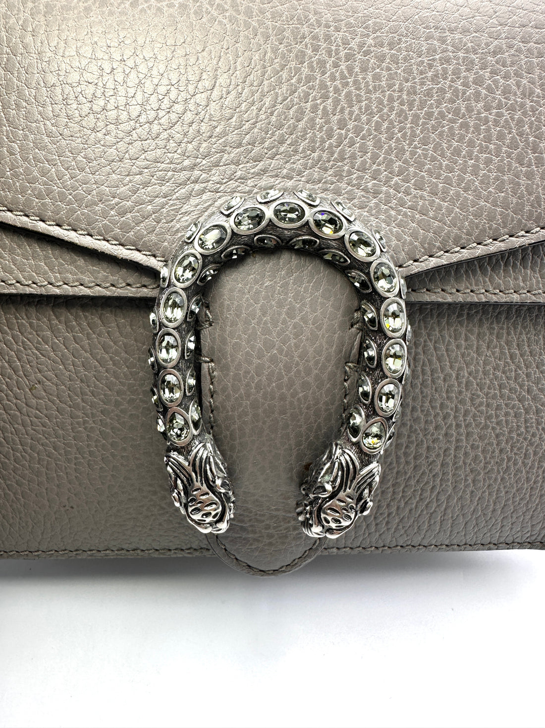 Gucci Dionysus Grey Textured Leather Small Size Shoulder Bag GG789