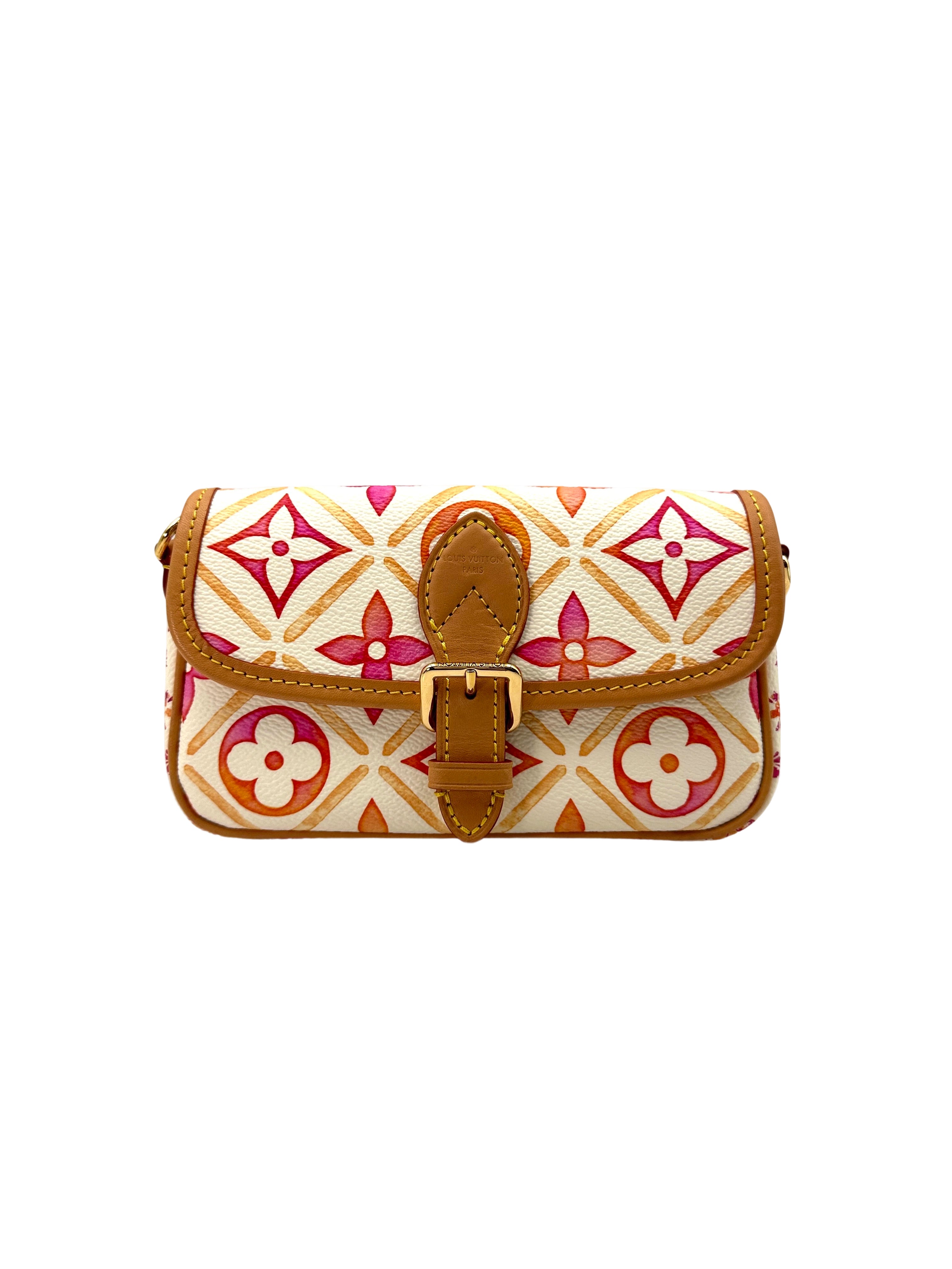 Louis Vuitton "By The Pool" Nano Diane Multicolor Monogram Tiles Canvas Shoulder Bag LV2271