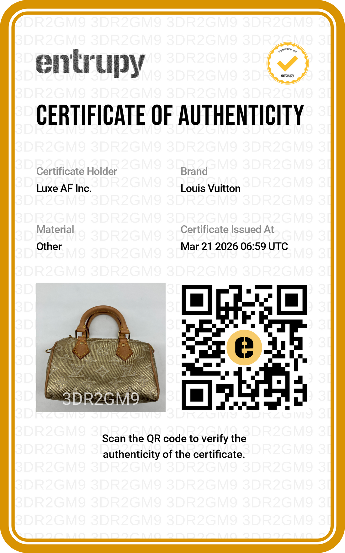 Louis Vuitton Nano Speedy MonoGlam Gold Metallic Monogram Jacquard Canvas Handle Bag LV2267