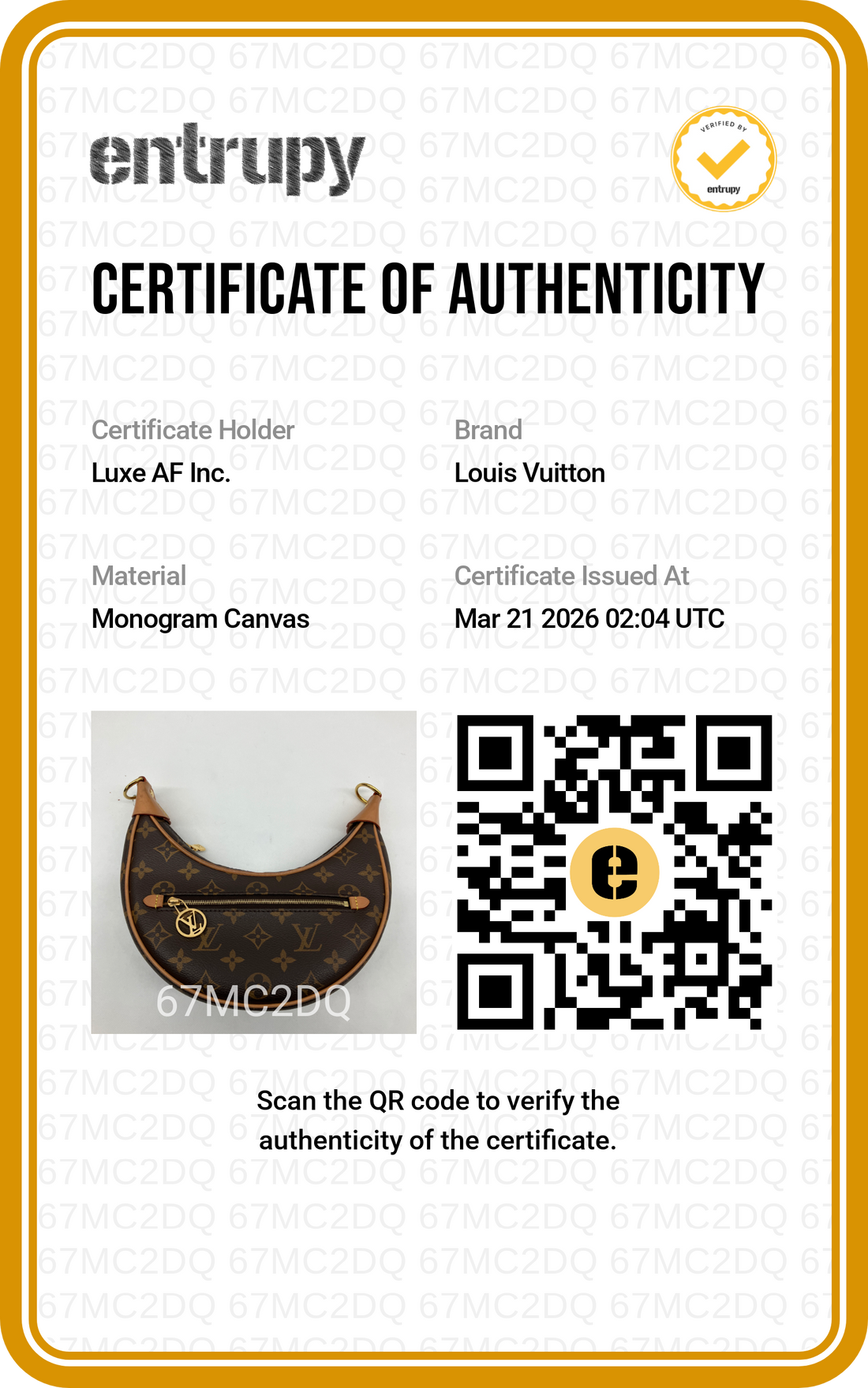 Louis Vuitton Loop Monogram Canvas Shoulder Bag LV2265