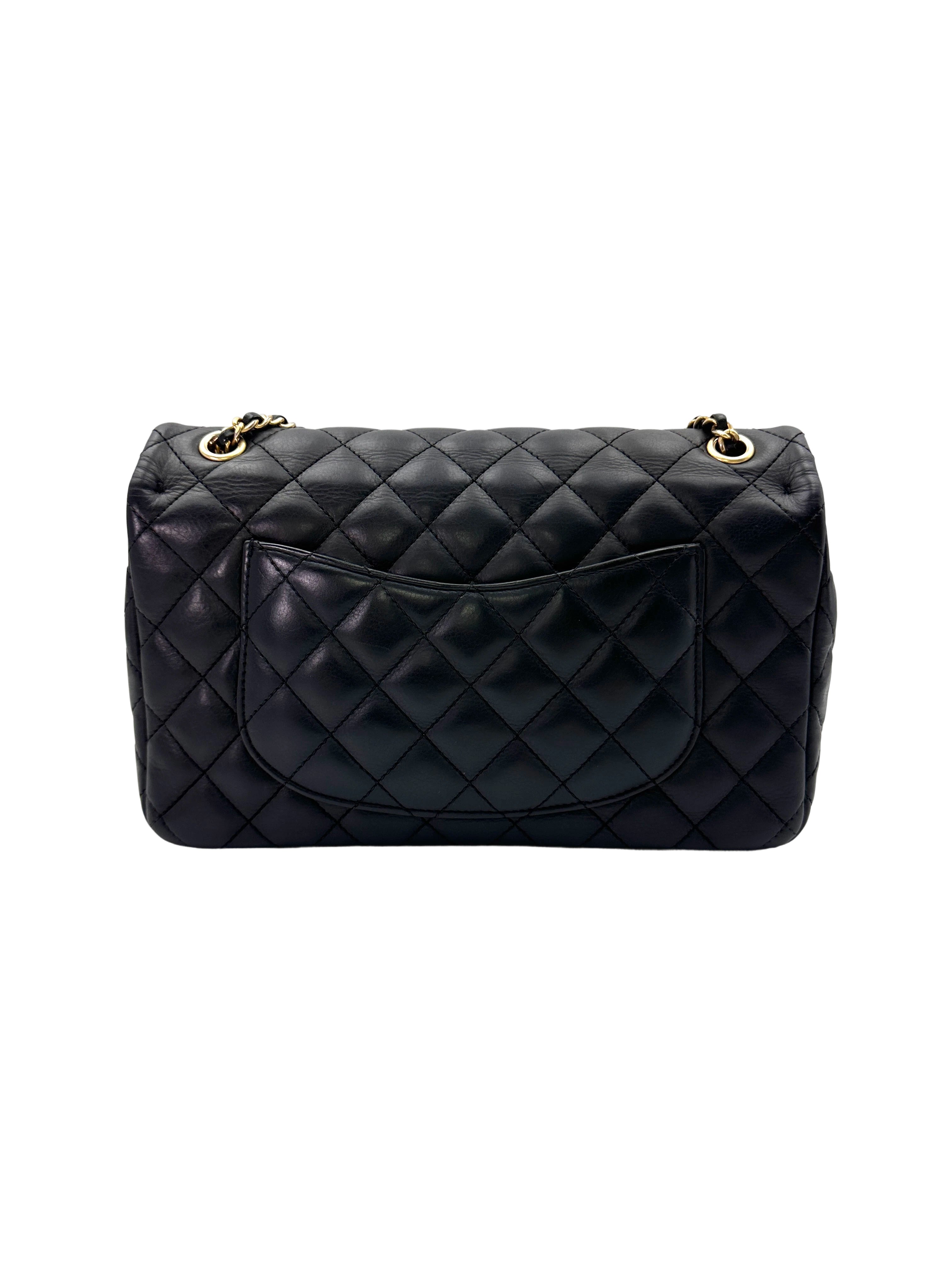 Chanel Black Quilted Leather Rock The Corner Flap Bag(24***93) CC1612