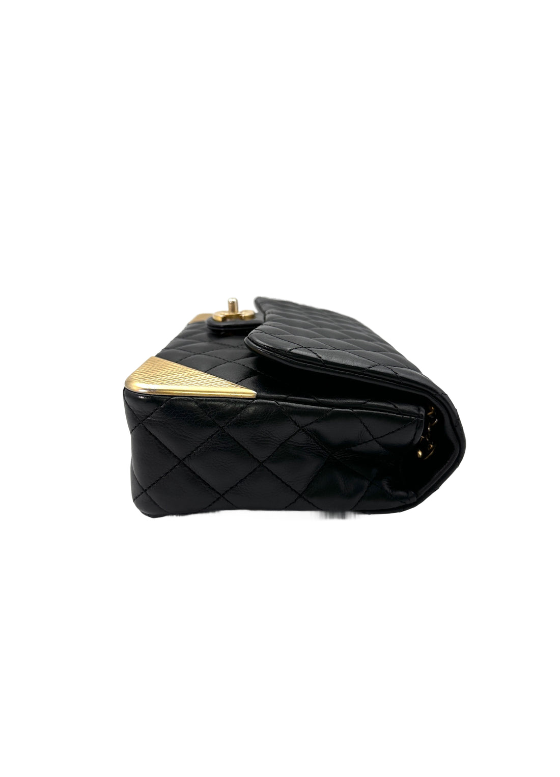 Chanel Black Quilted Leather Rock The Corner Flap Bag(24***93) CC1612
