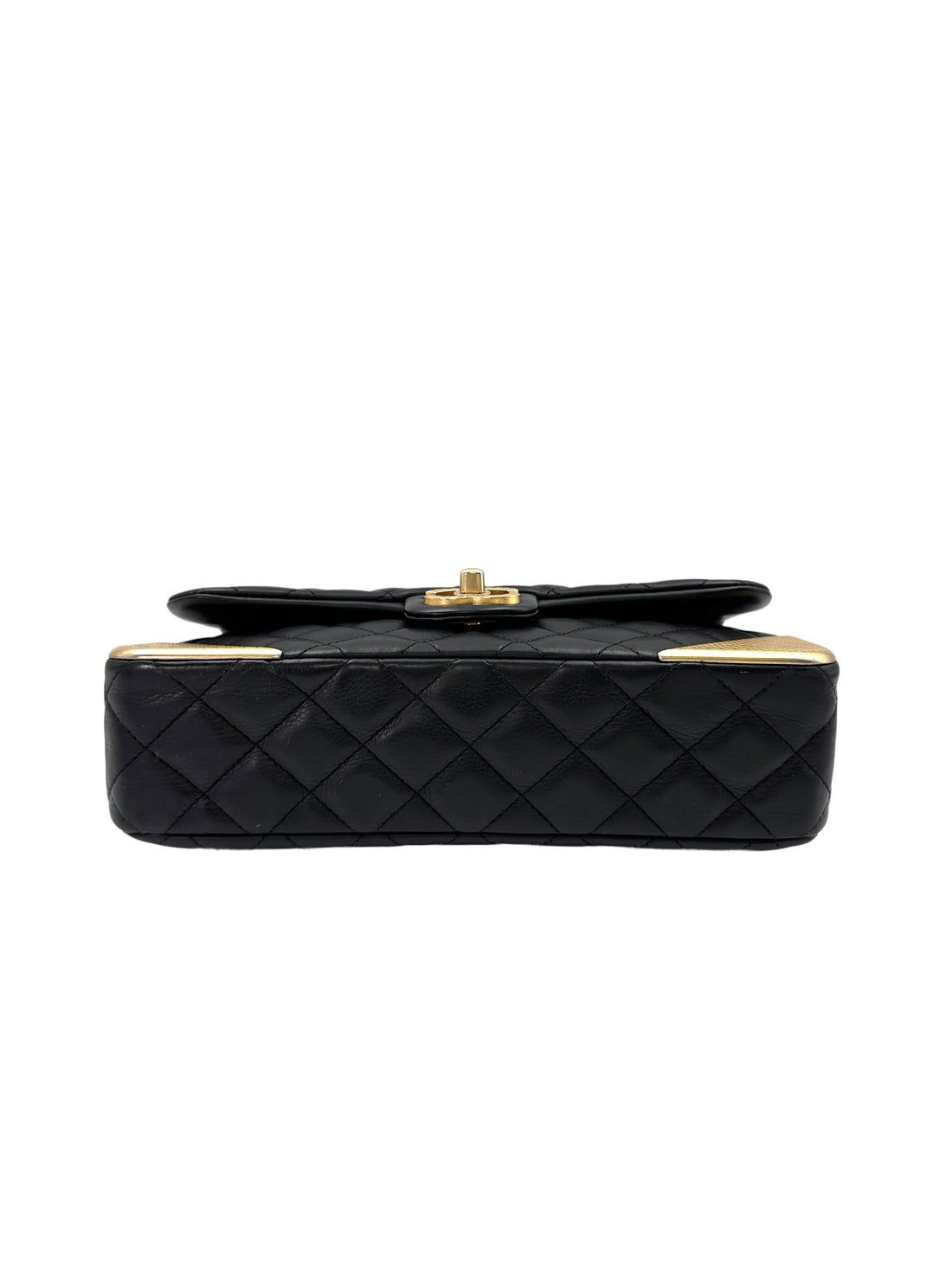 Chanel Black Quilted Leather Rock The Corner Flap Bag(24***93) CC1612