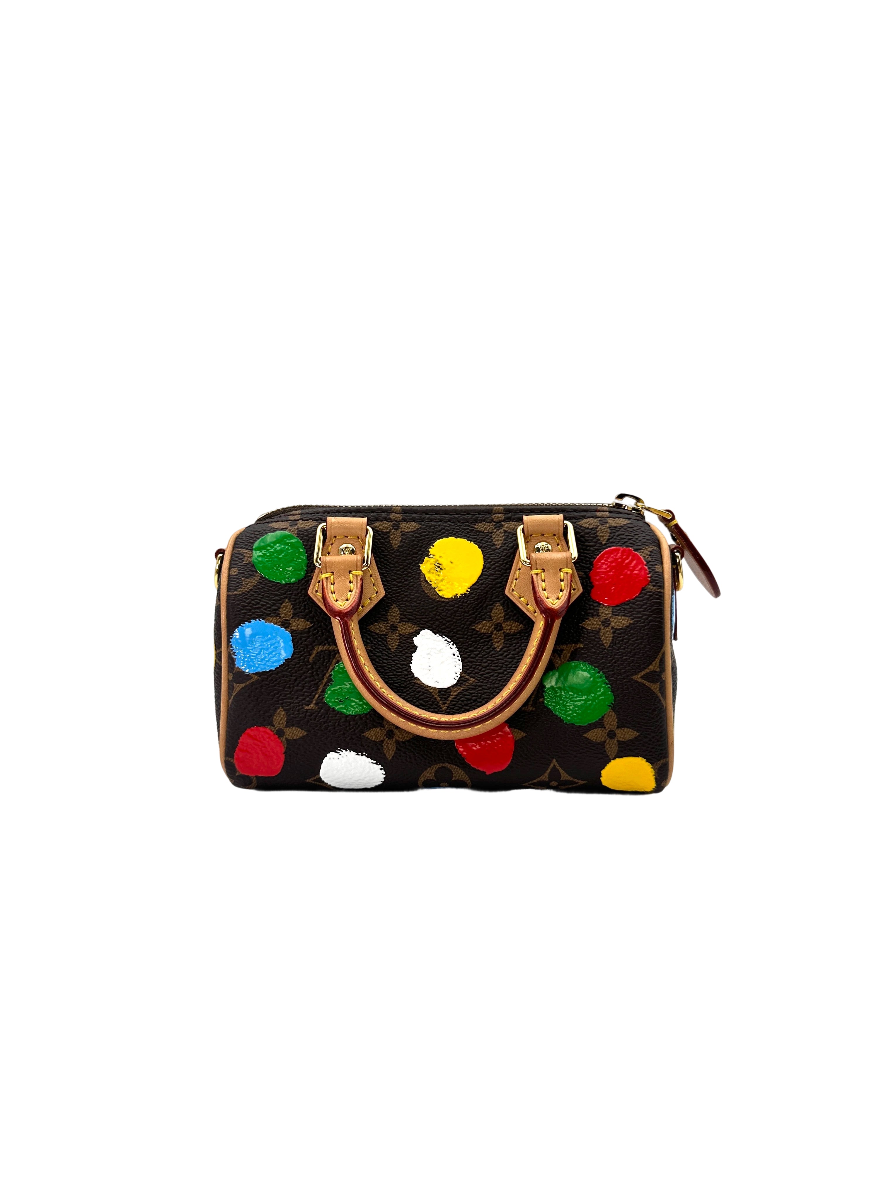 Louis Vuitton x Yayoi Kusama Nano Speedy Monogram Painted Dots Handle Bag LV2281