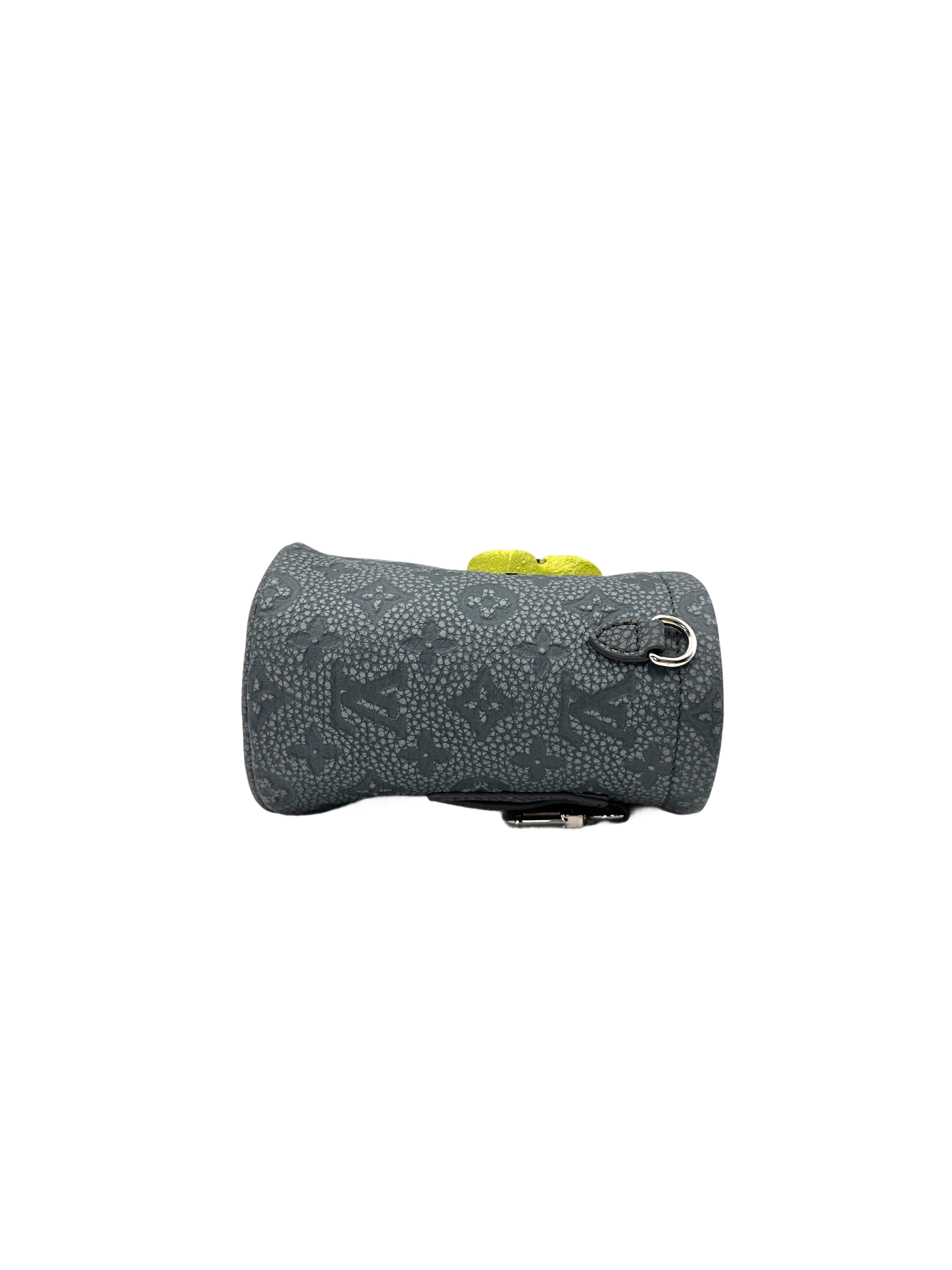 Louis Vuitton Climbing Chalk Pouch Gray Monogram Embossed Leather Bag LV2282