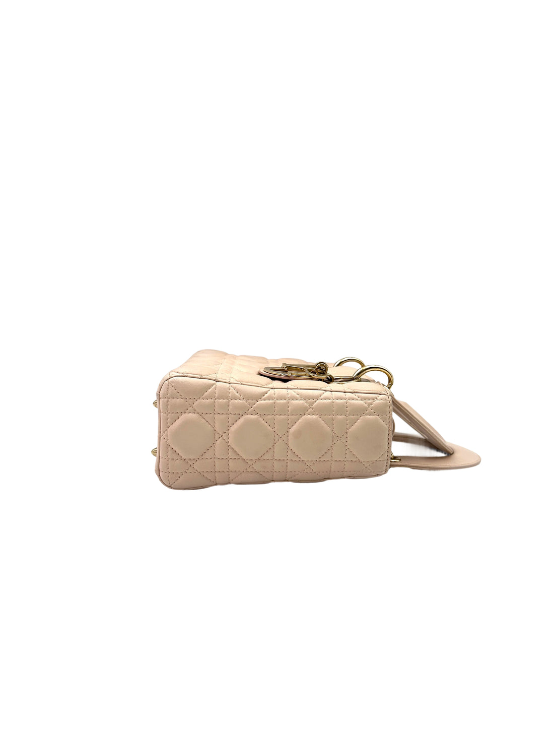 Christian Dior Lady Dior White Cannage Leather Handle Bag With Customizable Shoulder Strap DR599