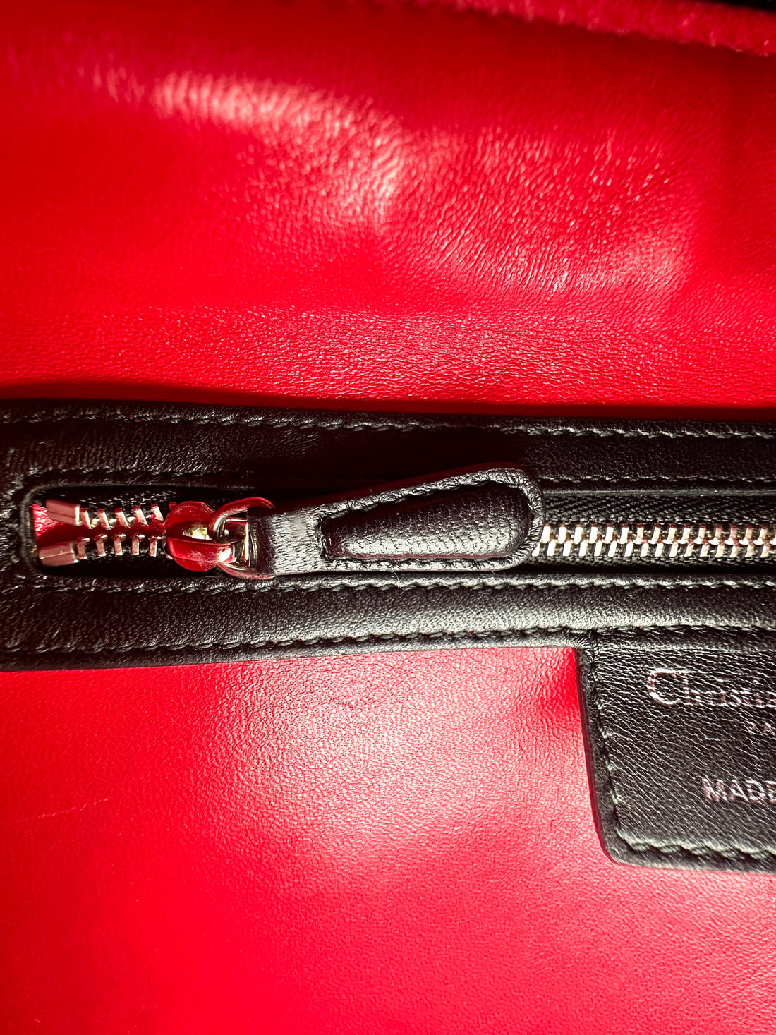 Christian Dior Lady Dior Black Cannage Leather Handle Bag With Silver Charms DR598