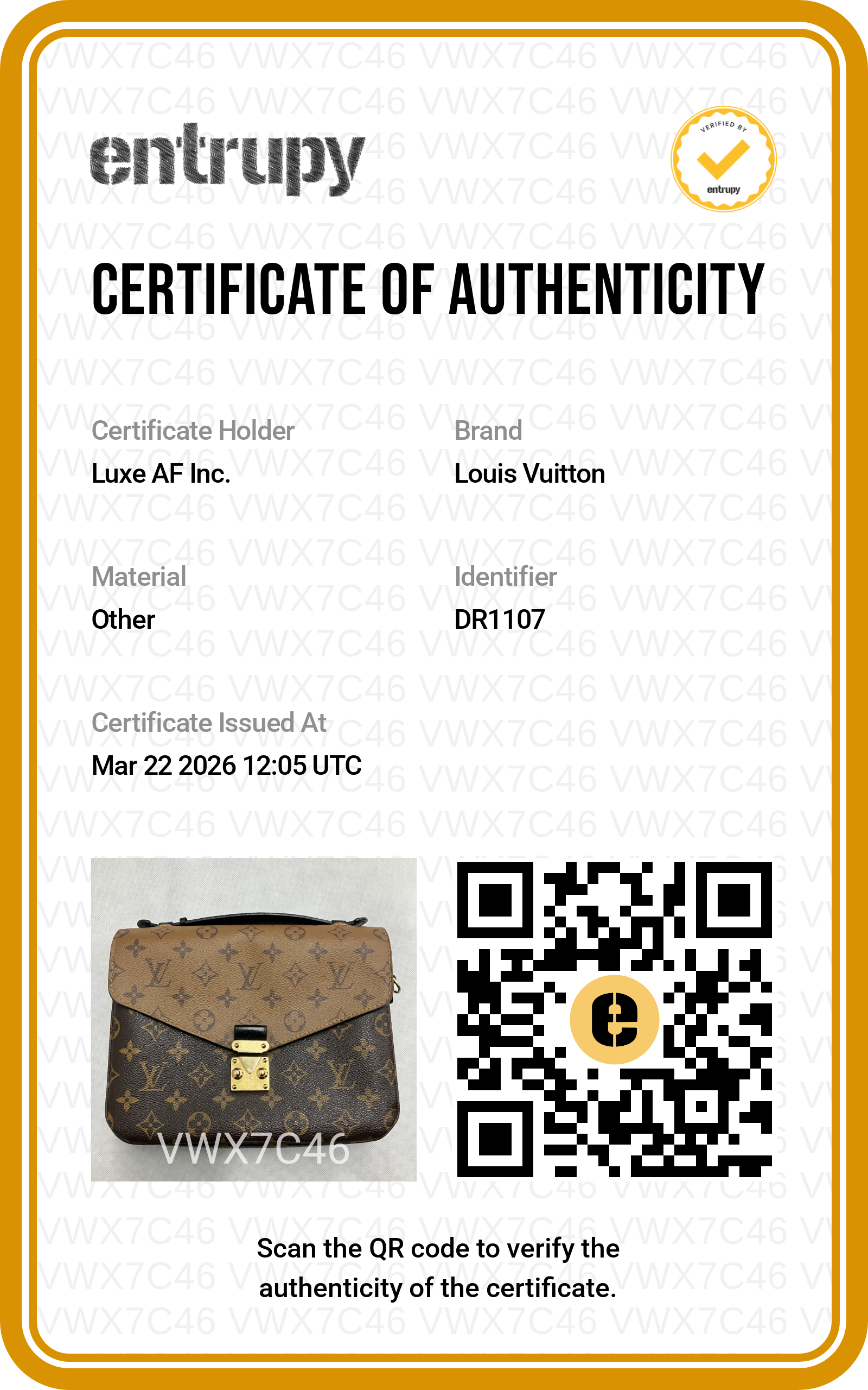Louis Vuitton Brown Monogram Reverse Canvas Pochette Metis LV2284