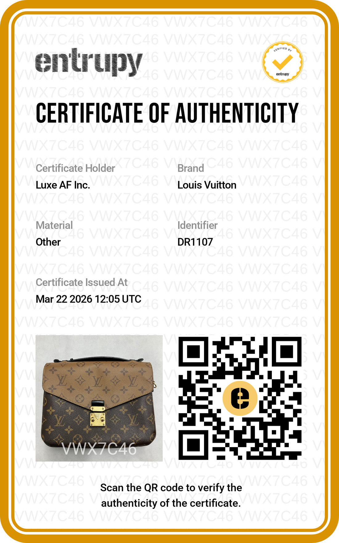 Louis Vuitton Brown Monogram Reverse Canvas Pochette Metis LV2284