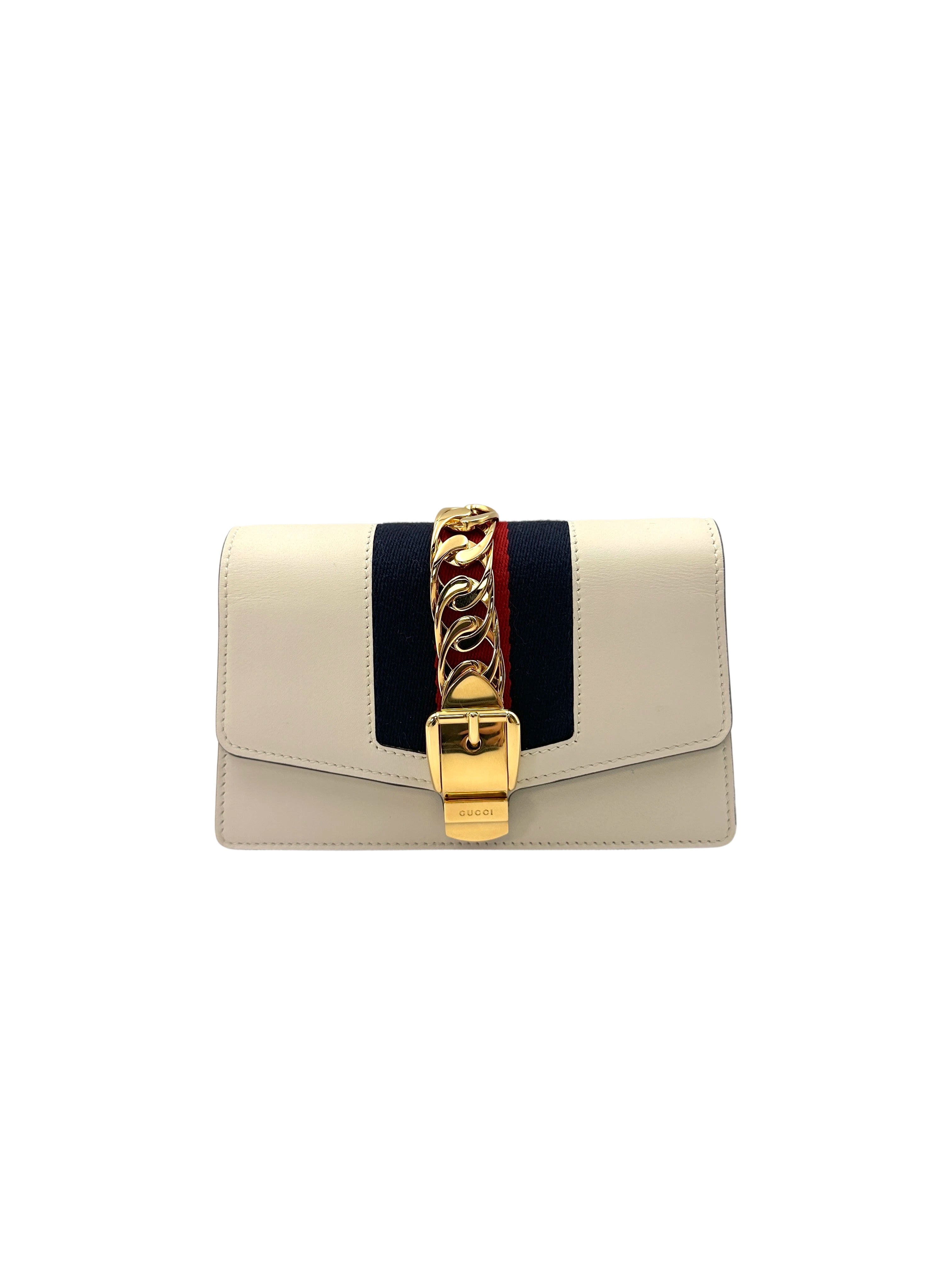 Gucci Sylvie White Leather Mini Shoulder Bag GG794