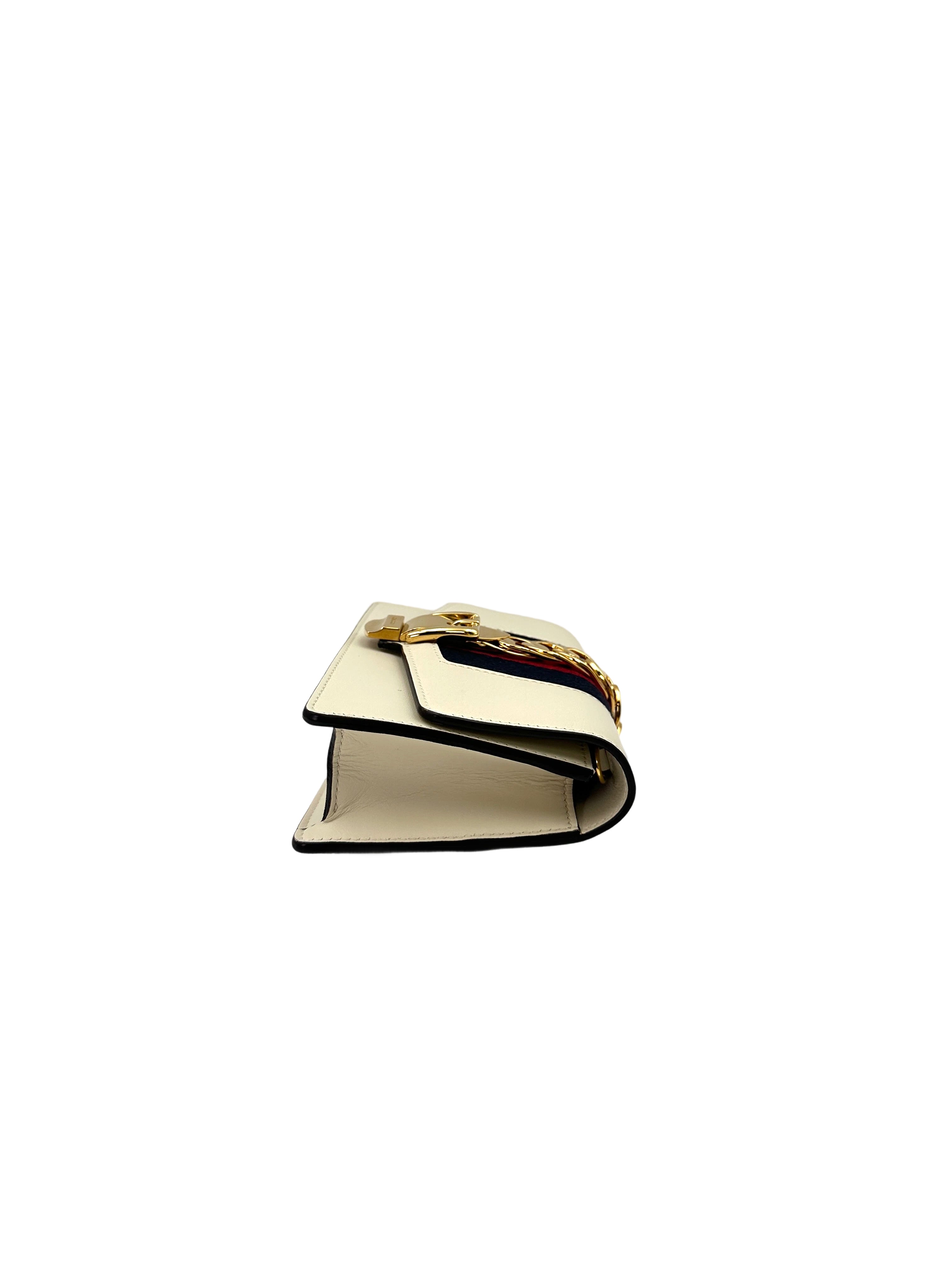 Gucci Sylvie White Leather Mini Shoulder Bag GG794