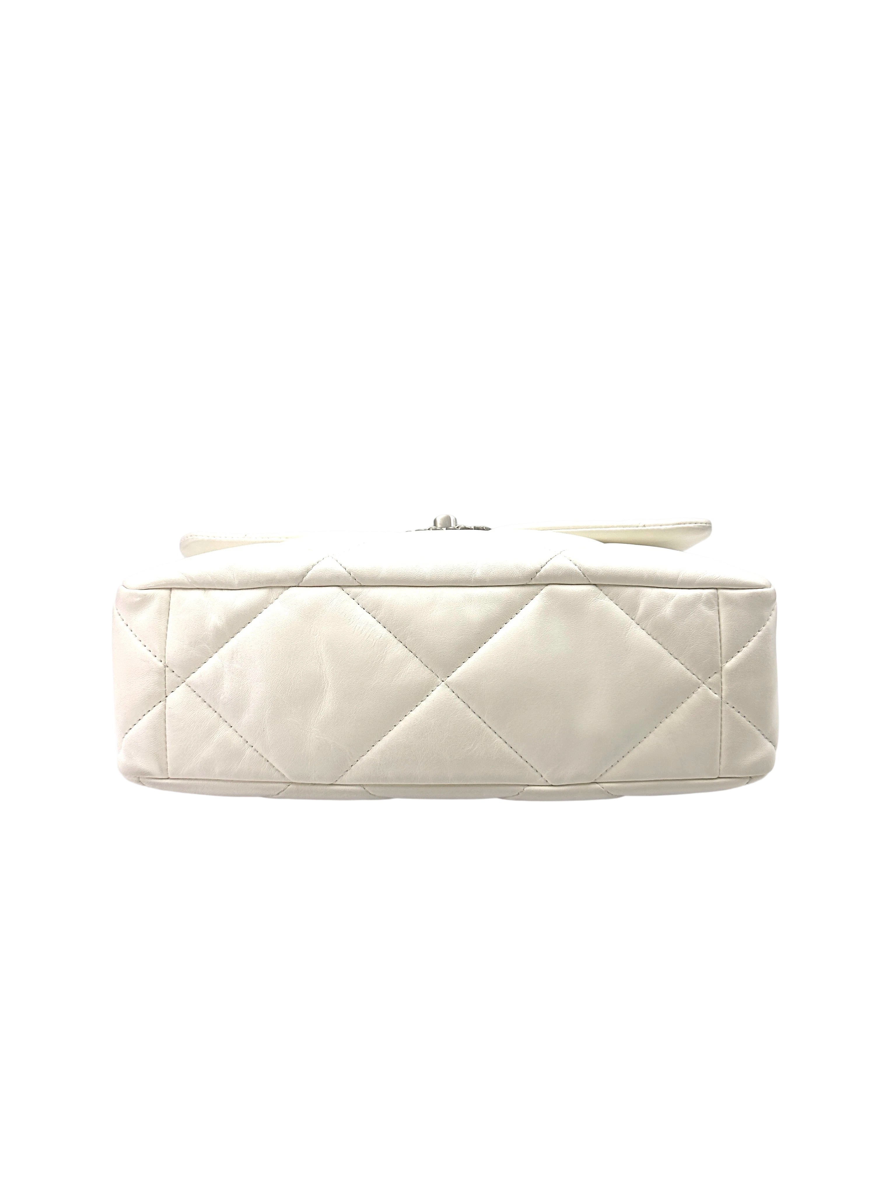 Chanel 19 White Quilted Leather Chain Shoulder Bag(U0***UA) CC1620