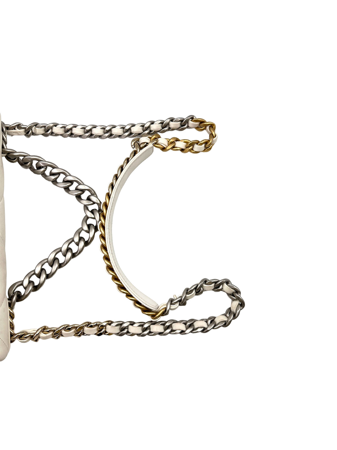 Chanel 19 White Quilted Leather Chain Shoulder Bag(U0***UA) CC1620