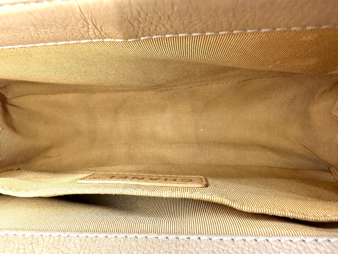 Chanel LeBoy Gold Quilted Leather Flap Bag With Gold Buckle(20***54) CC1618