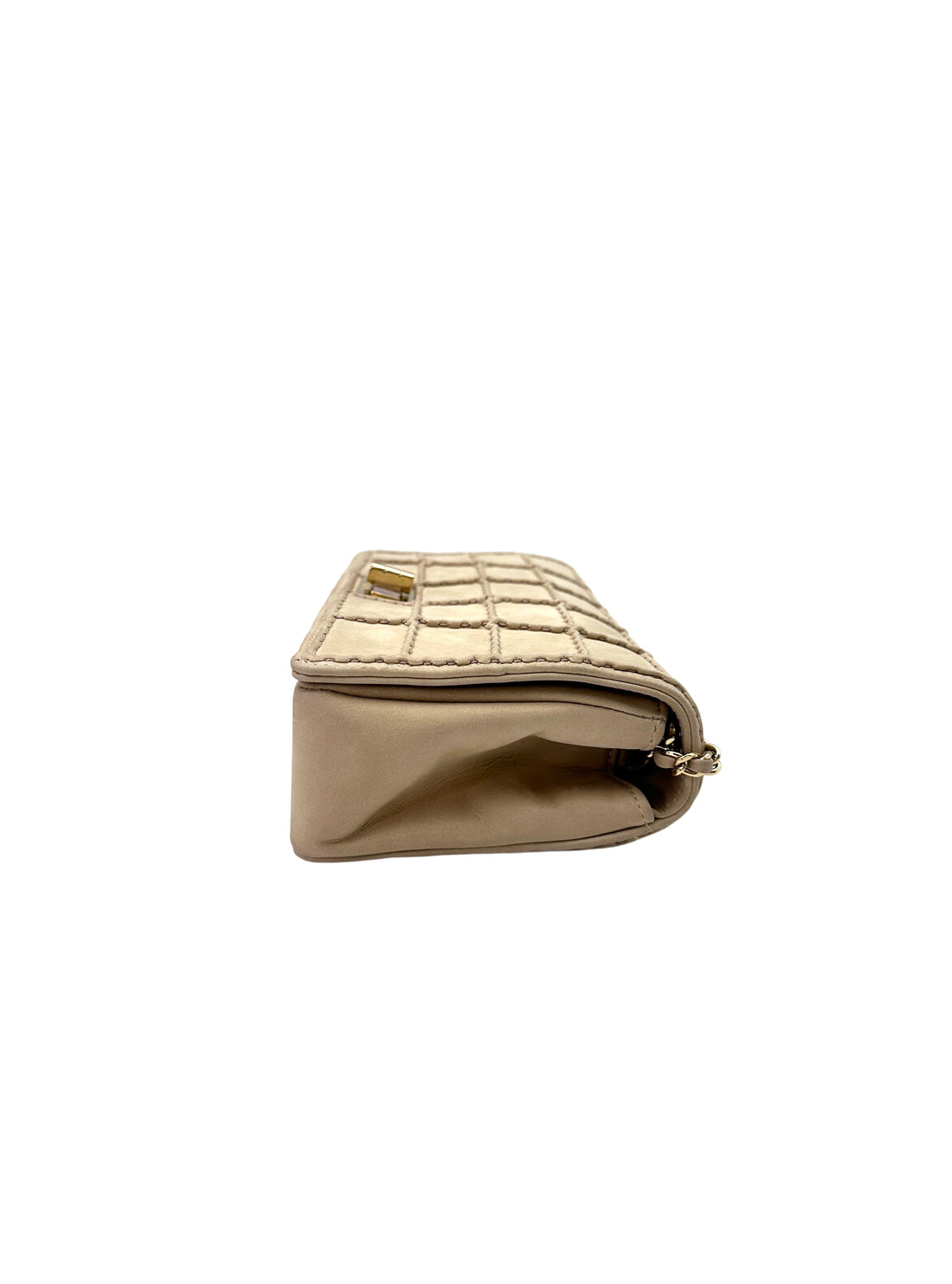 Chanel 2.55 Chocolate Bar Beige Quilted Leather Flap Bag(22***94) IRIS090