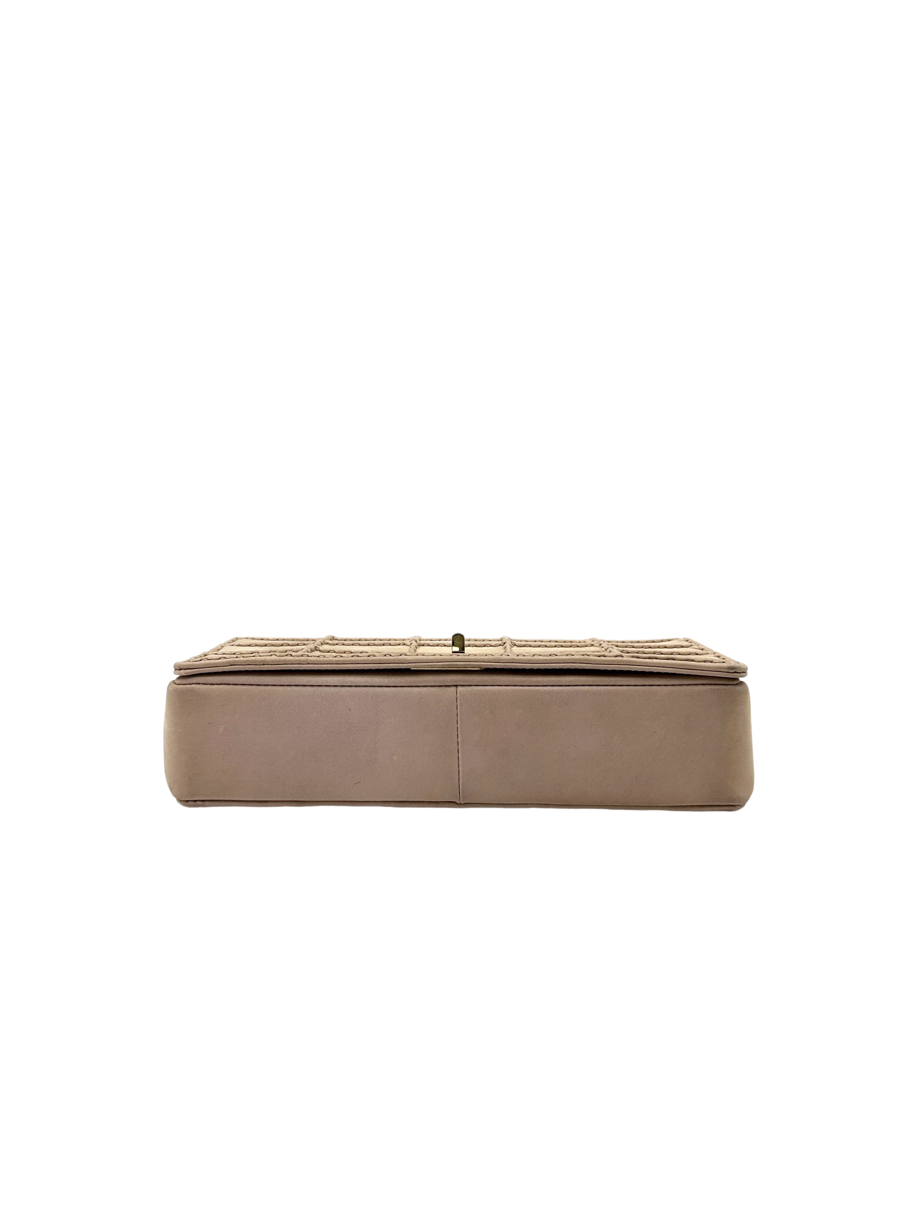 Chanel 2.55 Chocolate Bar Beige Quilted Leather Flap Bag(22***94) IRIS090