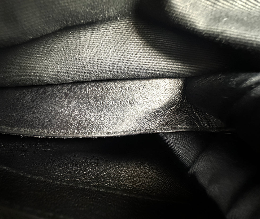 Saint Laurent College Black Chevron Quilted Leather Large Size Flap Bag SL179