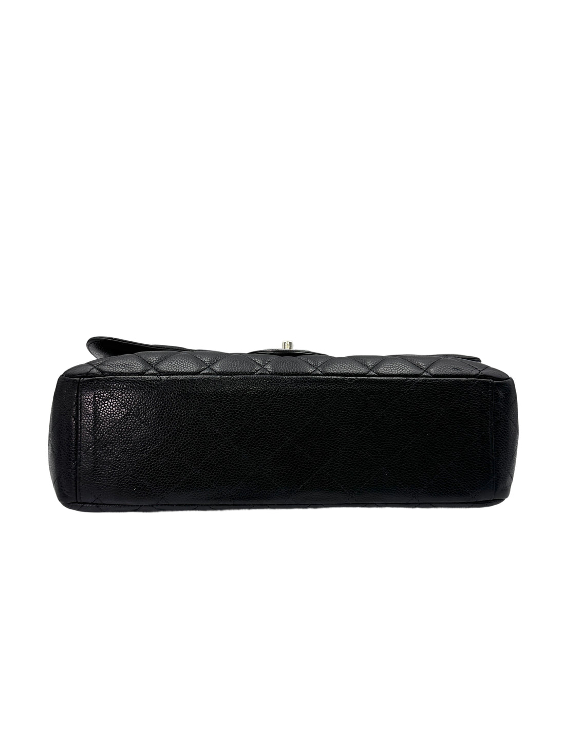 Chanel Classic Flap Black Quilted Calfskin Jumbo Shoulder Bag With Silver Buckle(15***65) CC1625